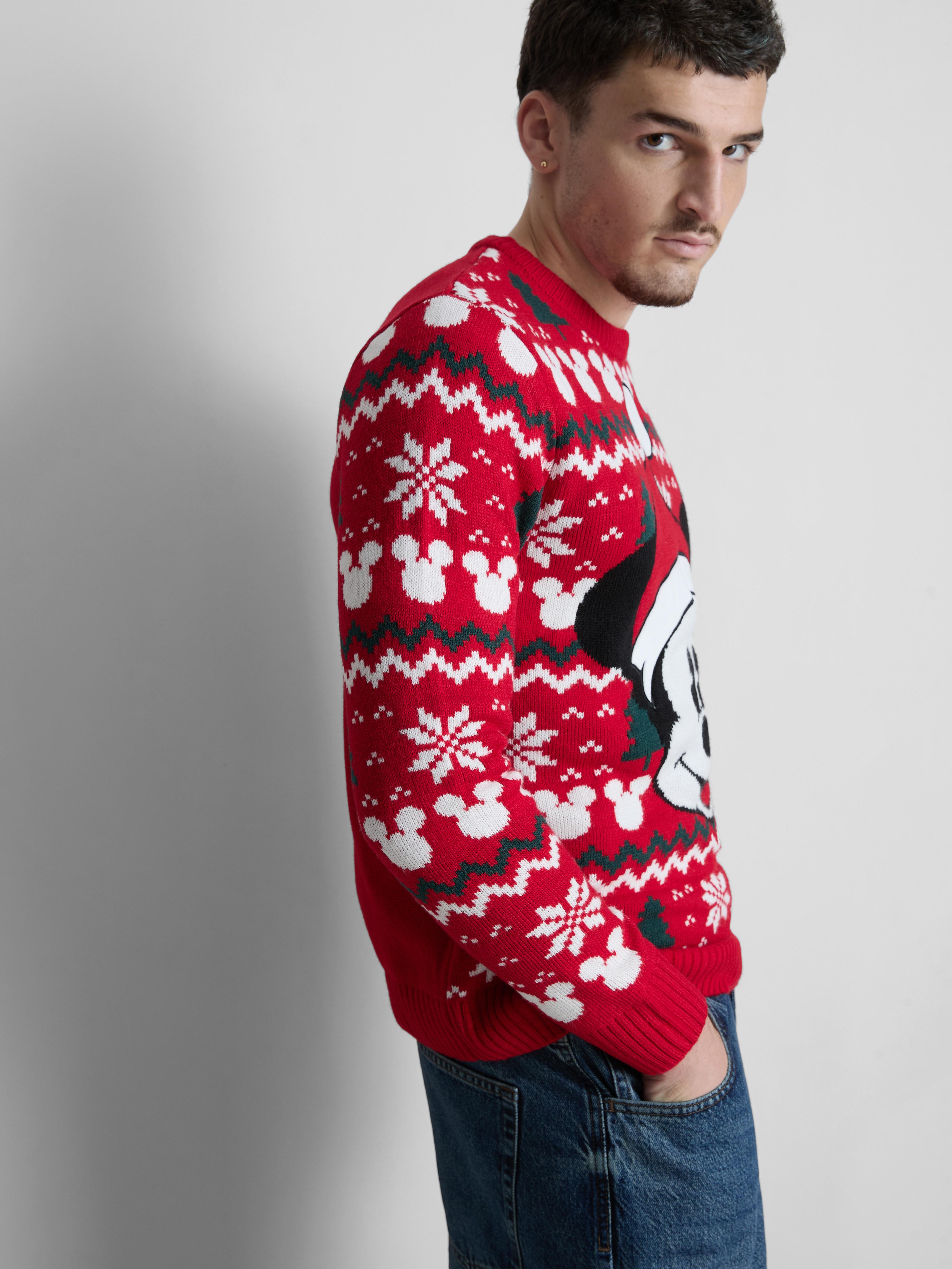 Pull de Noël à motif jacquard Mickey Mouse pour homme