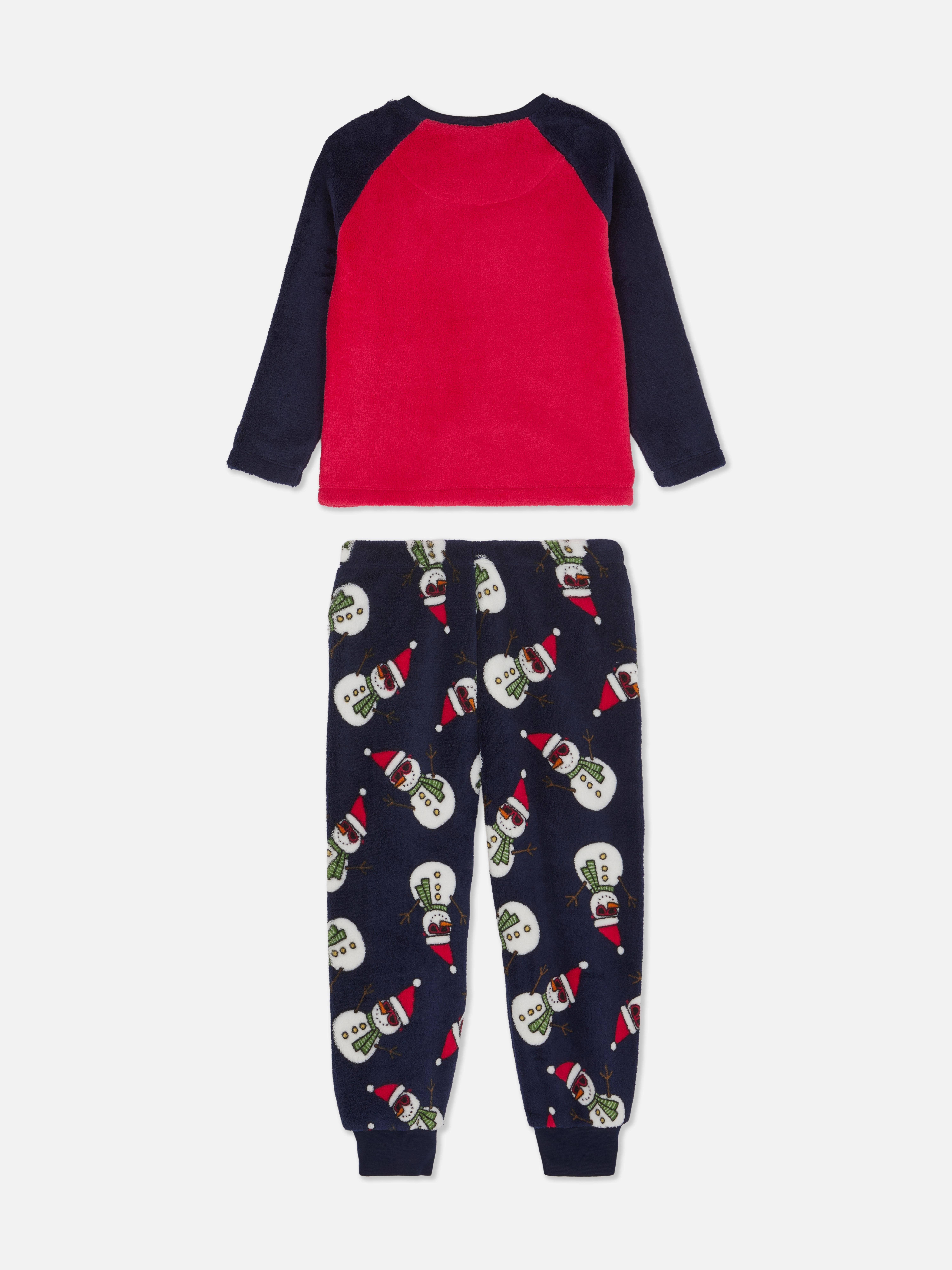 1.5-8yrs | Christmas Snowman Graphic Fleece Pajamas
