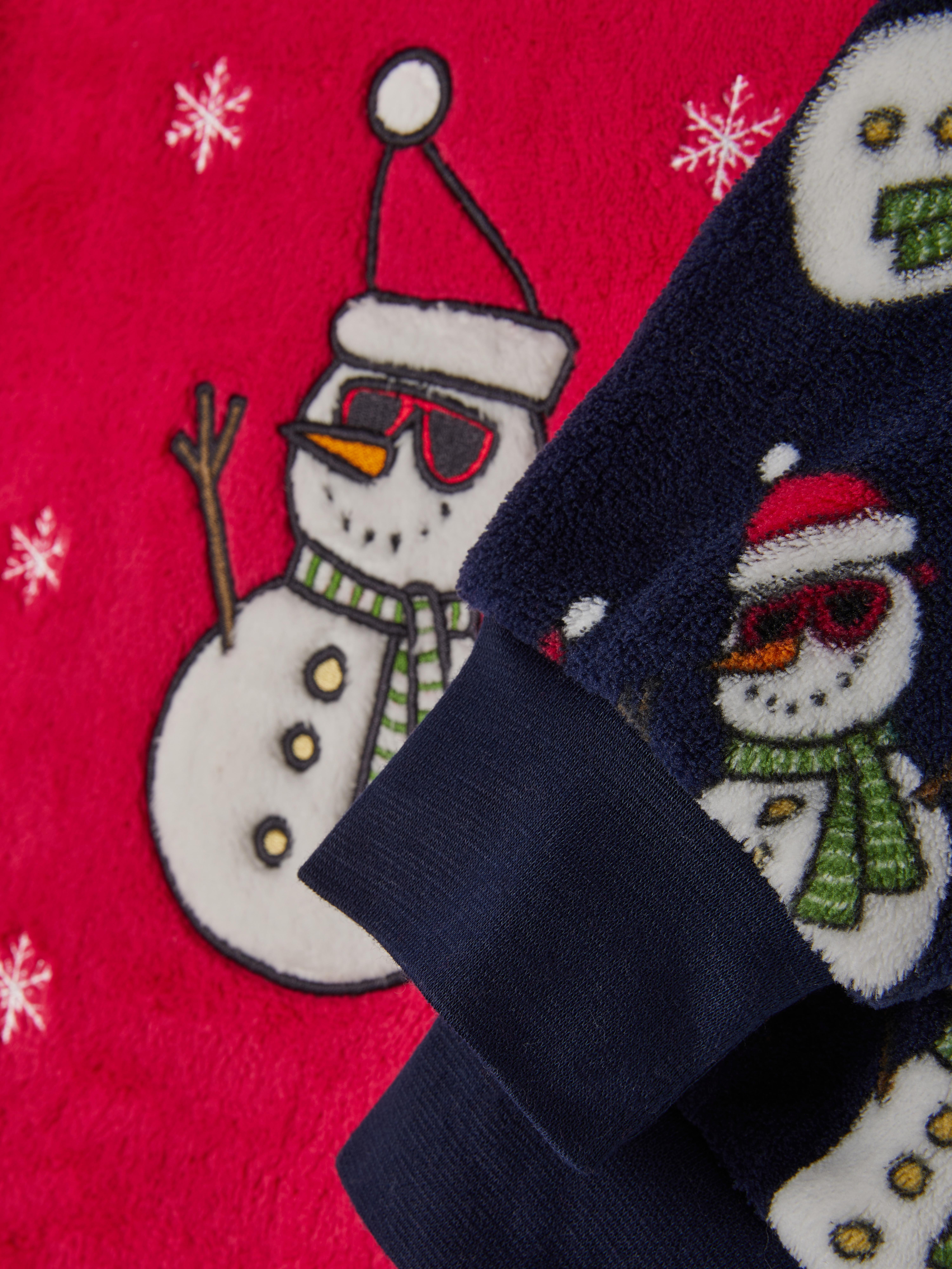 1.5-8yrs | Christmas Snowman Graphic Fleece Pajamas