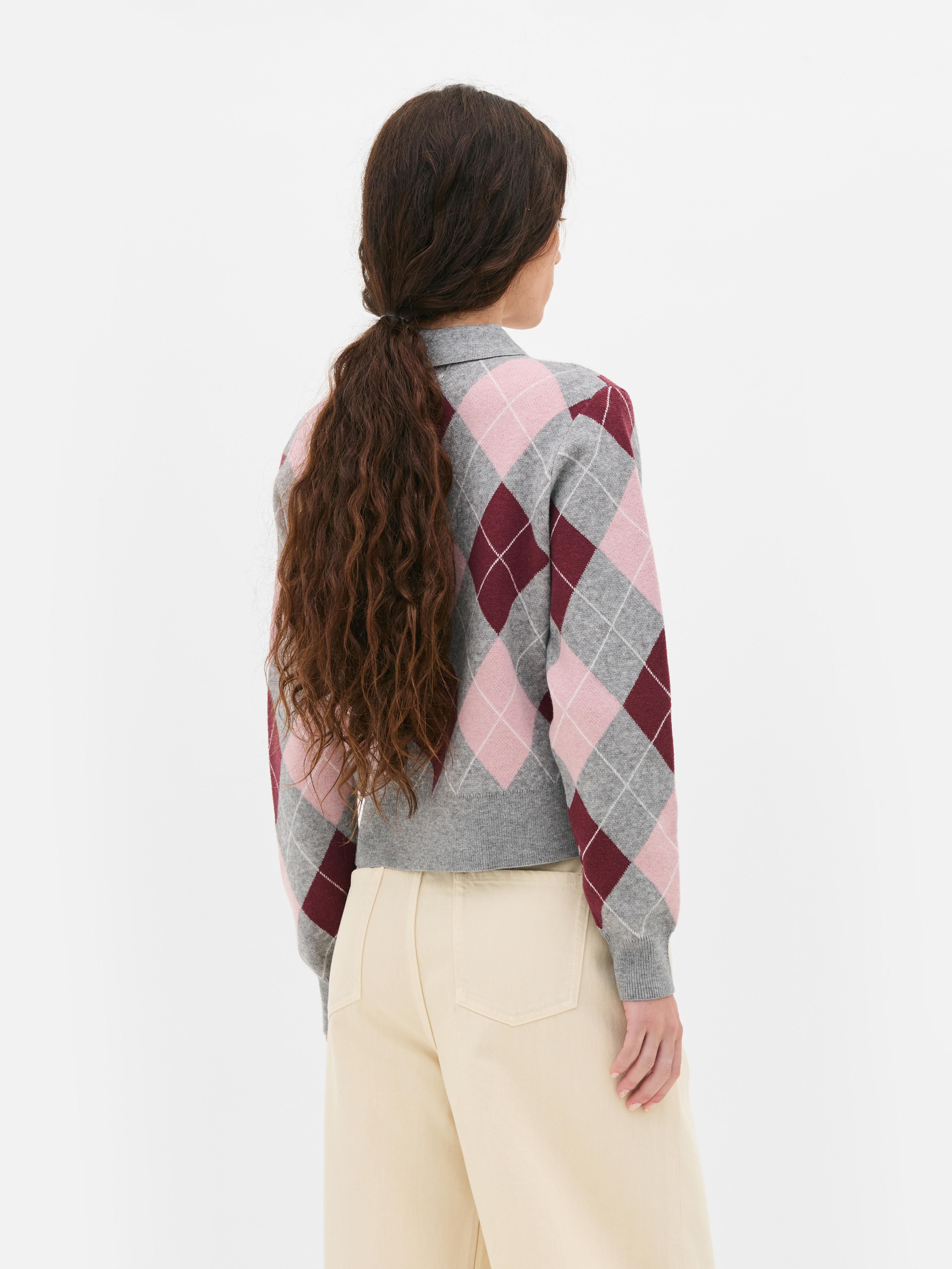 Cárdigan a rombos Argyle con cuello de The Edit