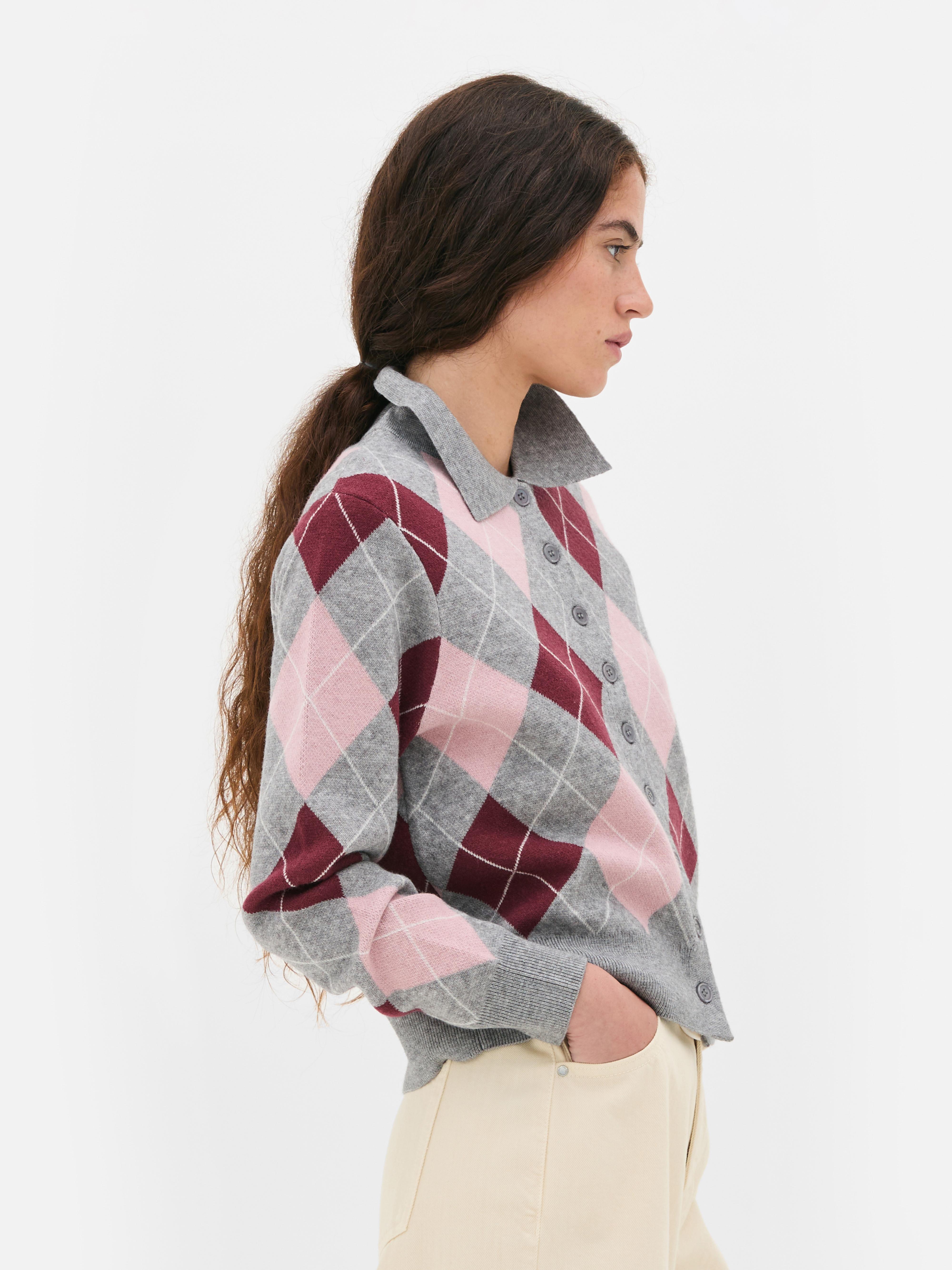 Cárdigan a rombos Argyle con cuello de The Edit
