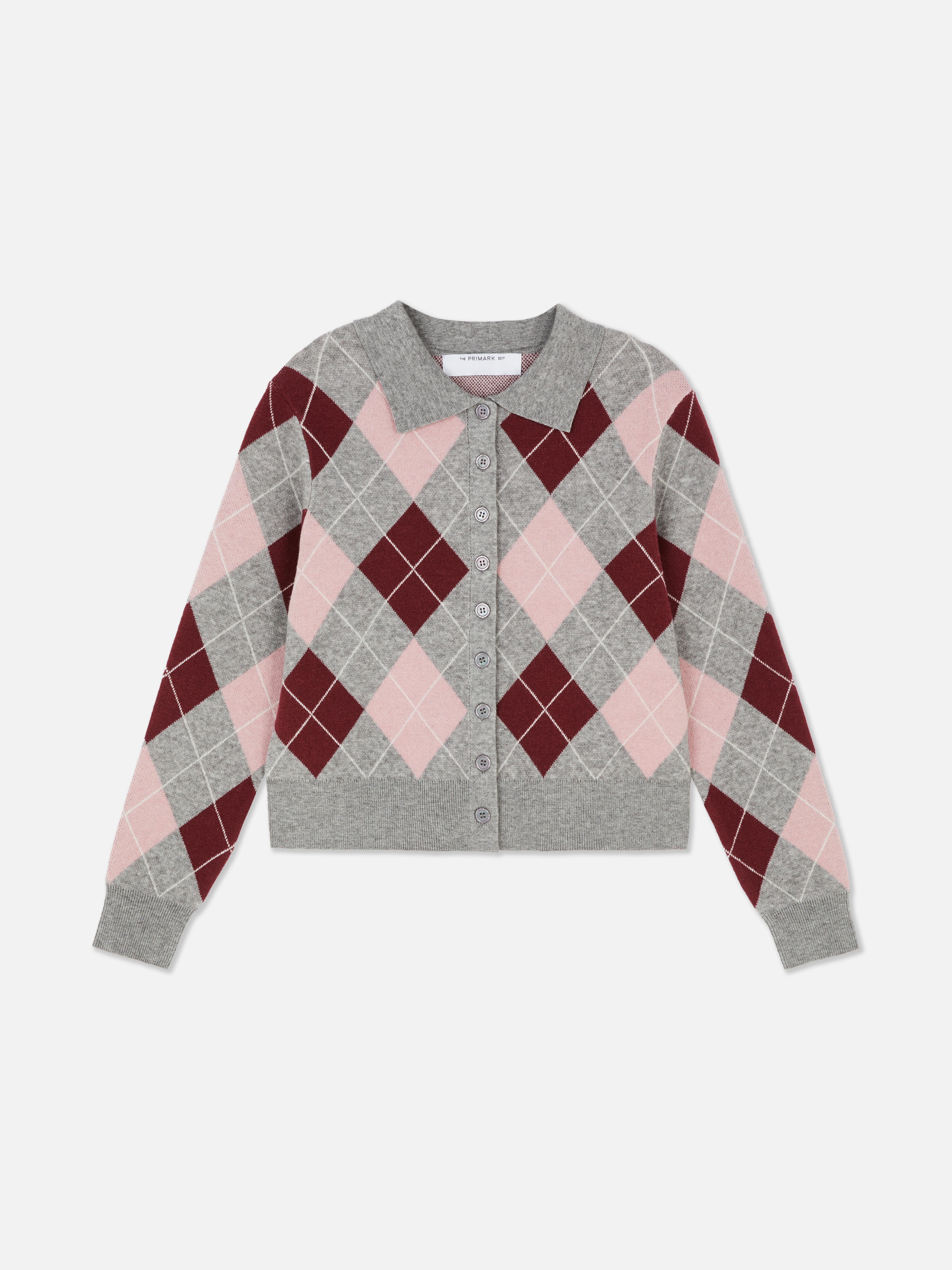 Cárdigan a rombos Argyle con cuello de The Edit