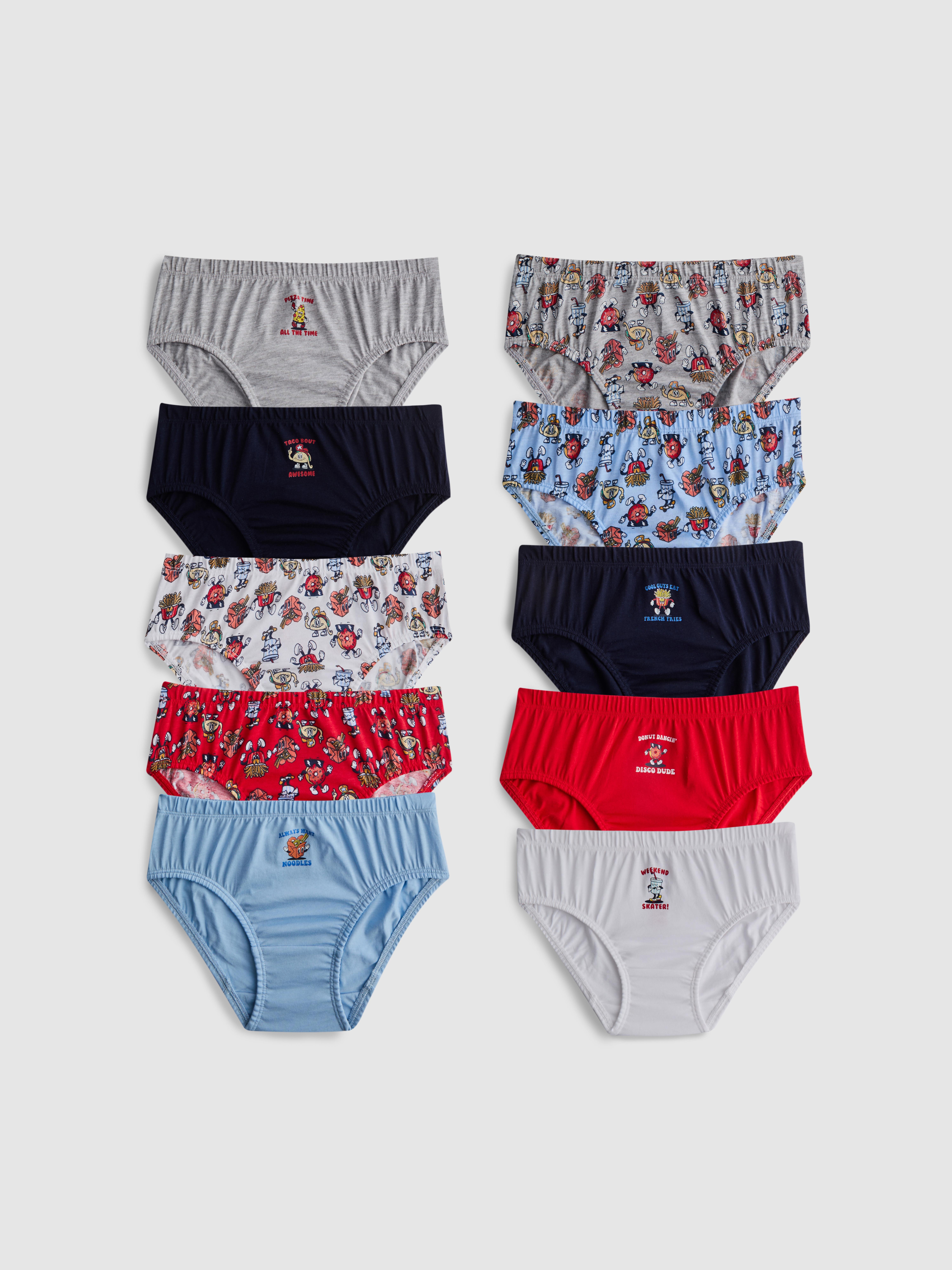 1.5-12yrs | 10pk Food Graphic Briefs