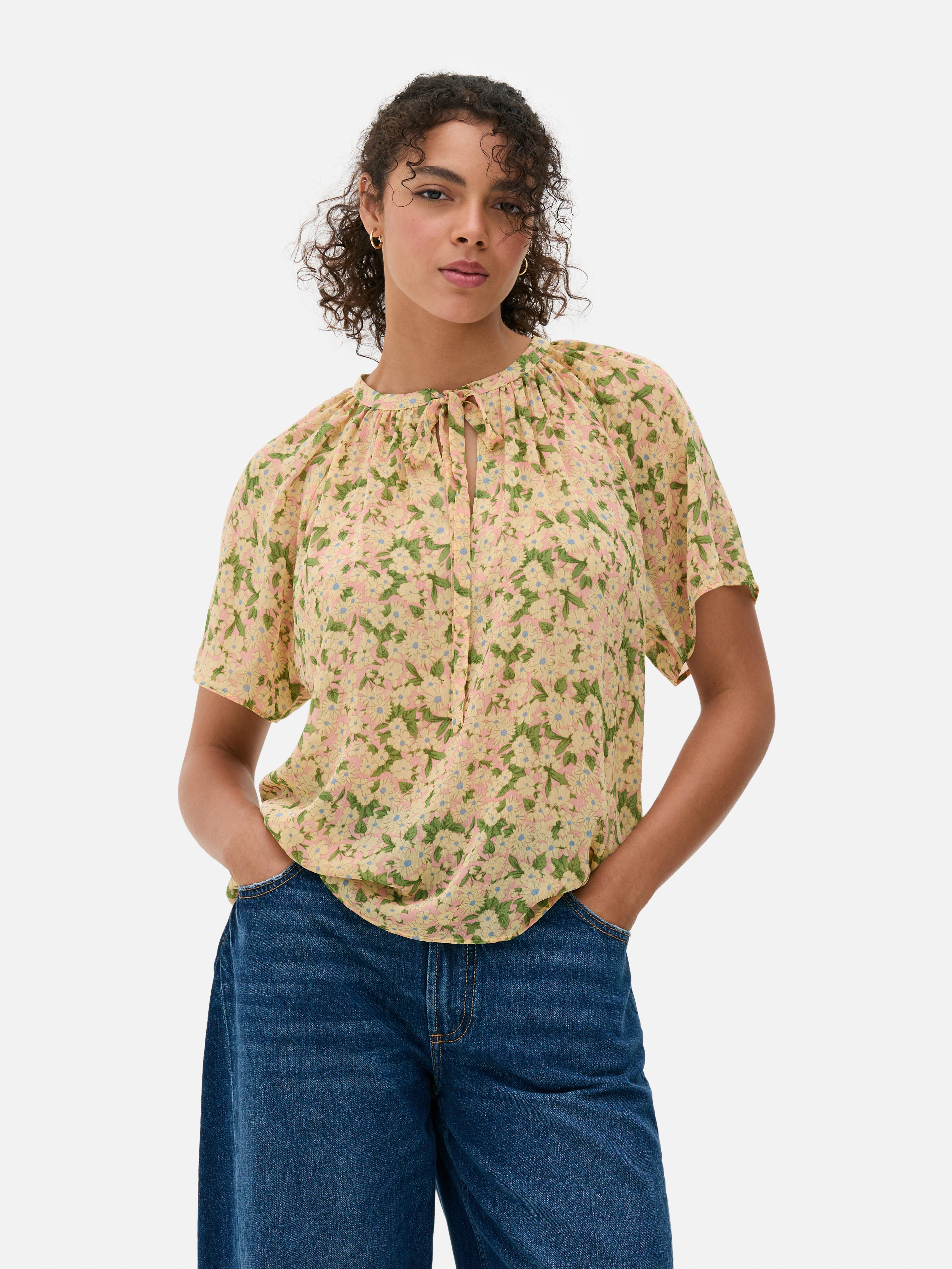 Angel Sleeve Bow Blouse
