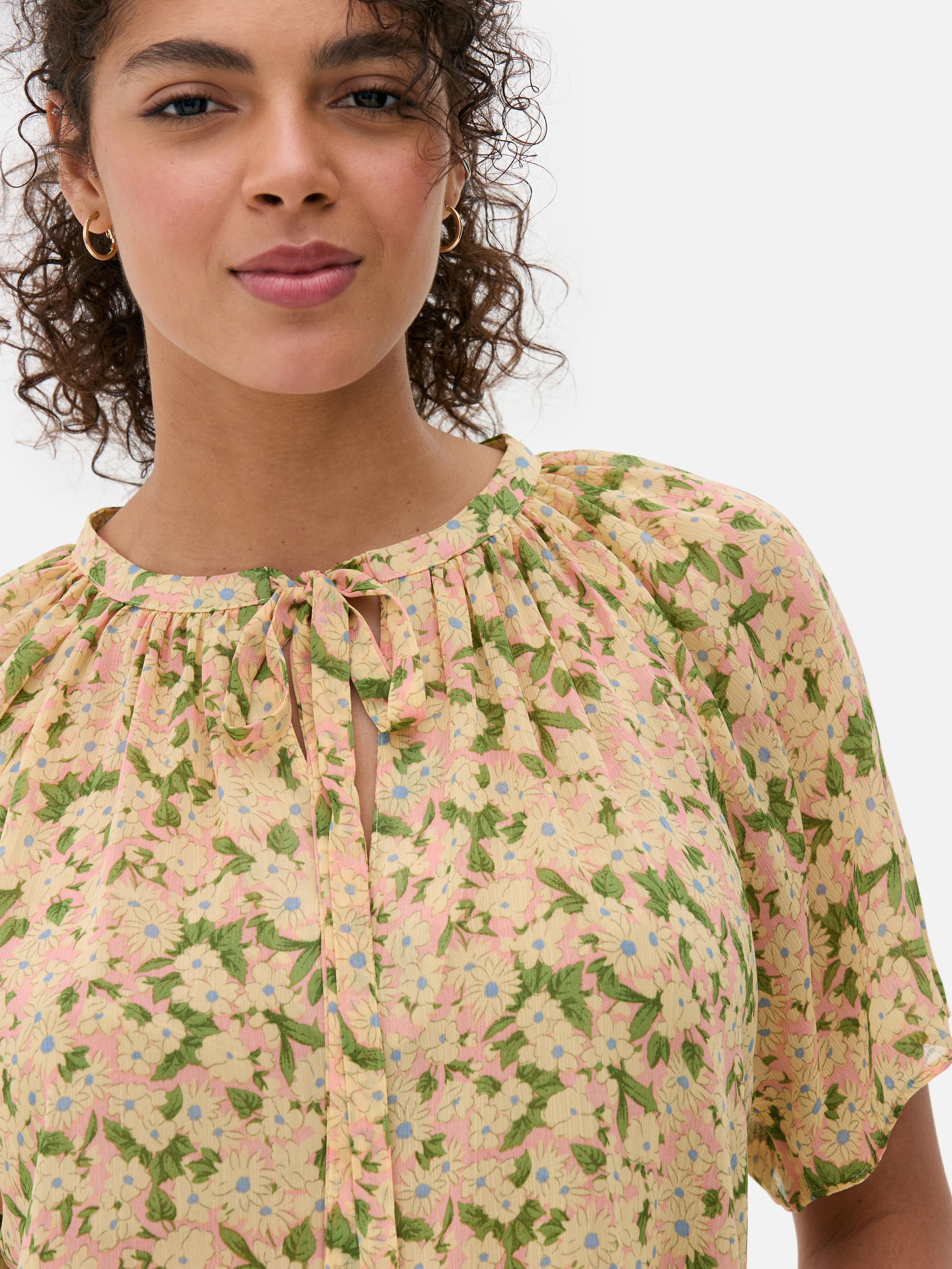 Angel Sleeve Bow Blouse