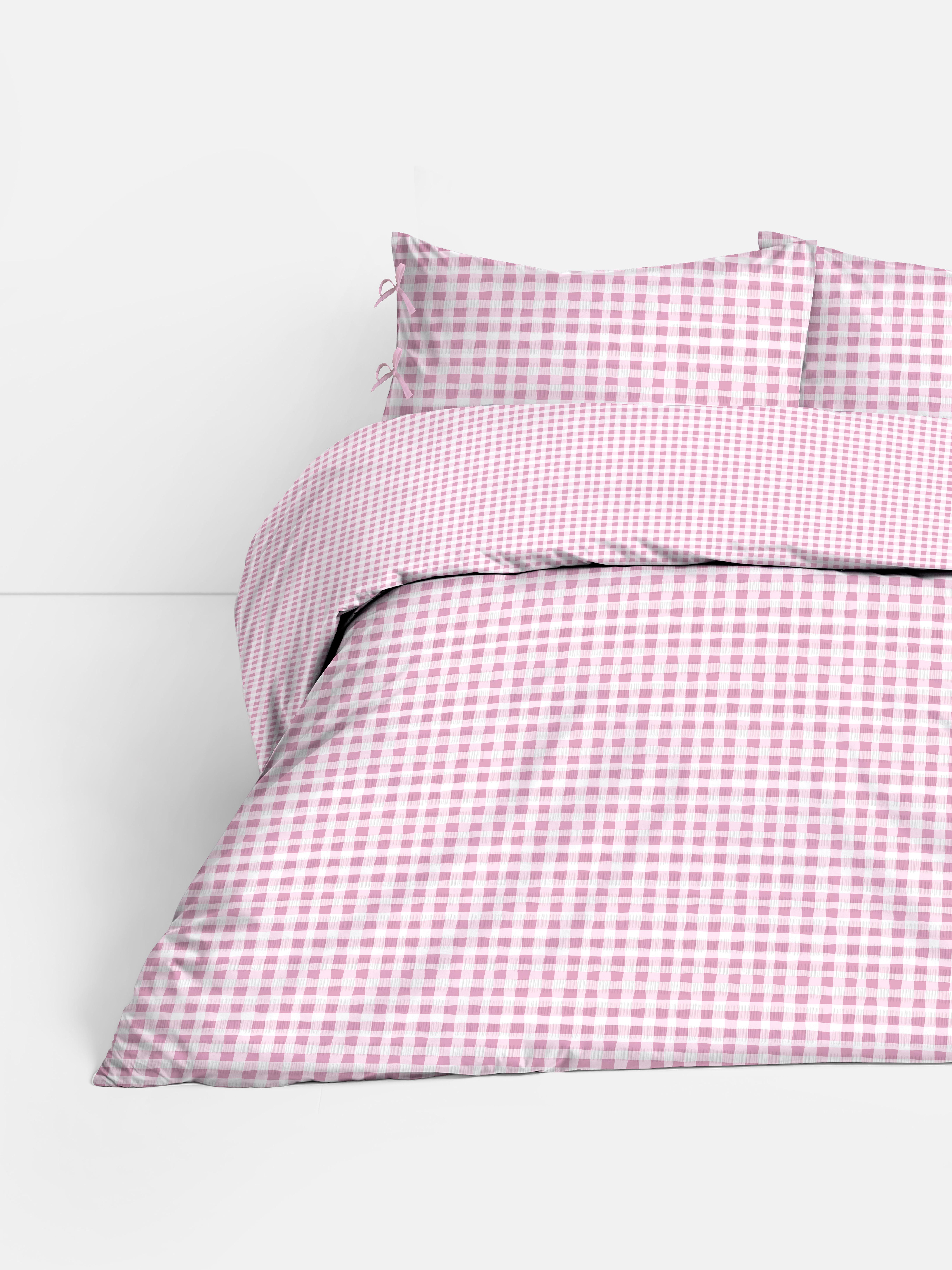 Conjunto capa edredão casal guingão Seersucker