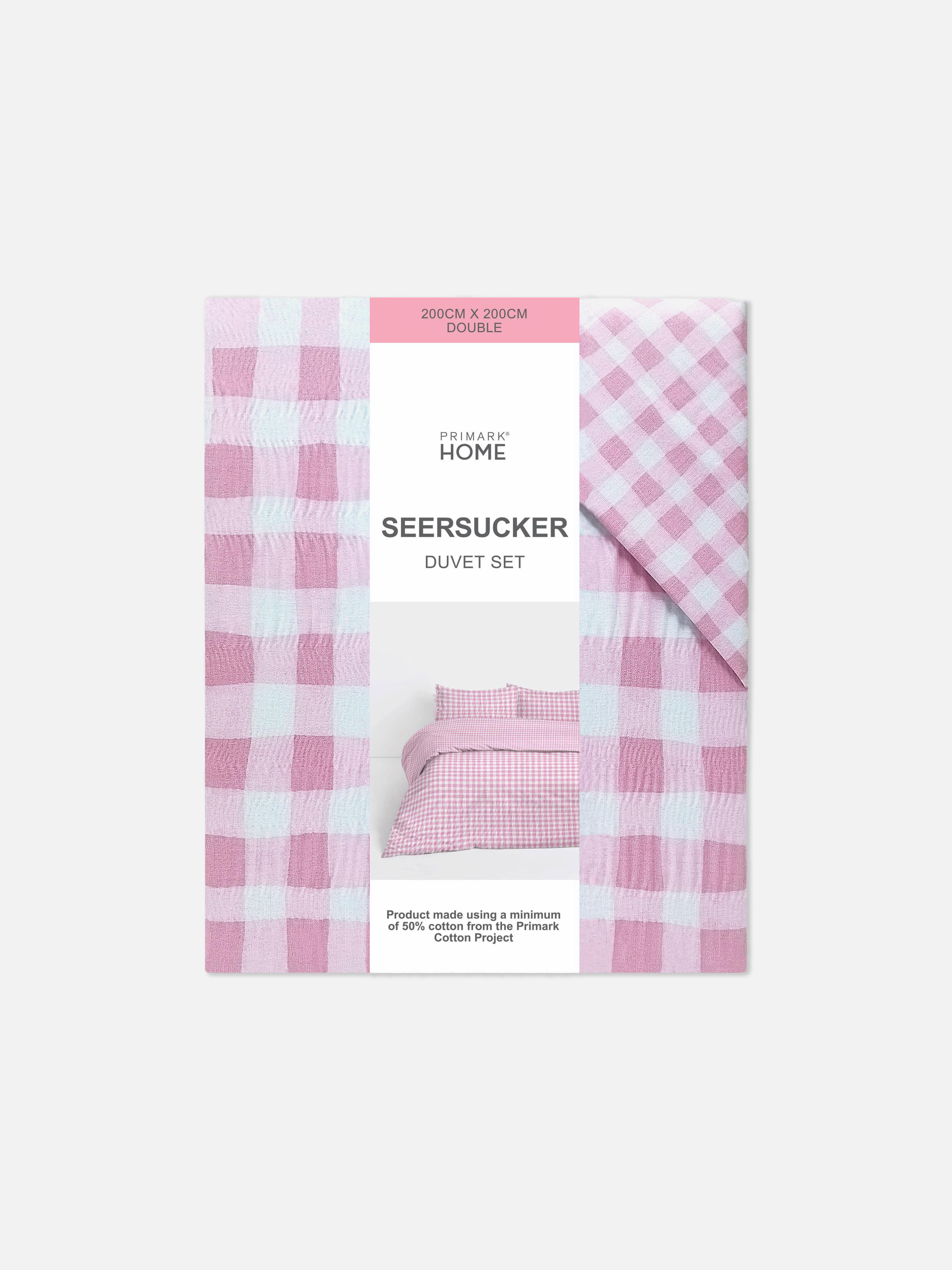 Conjunto capa edredão casal guingão Seersucker