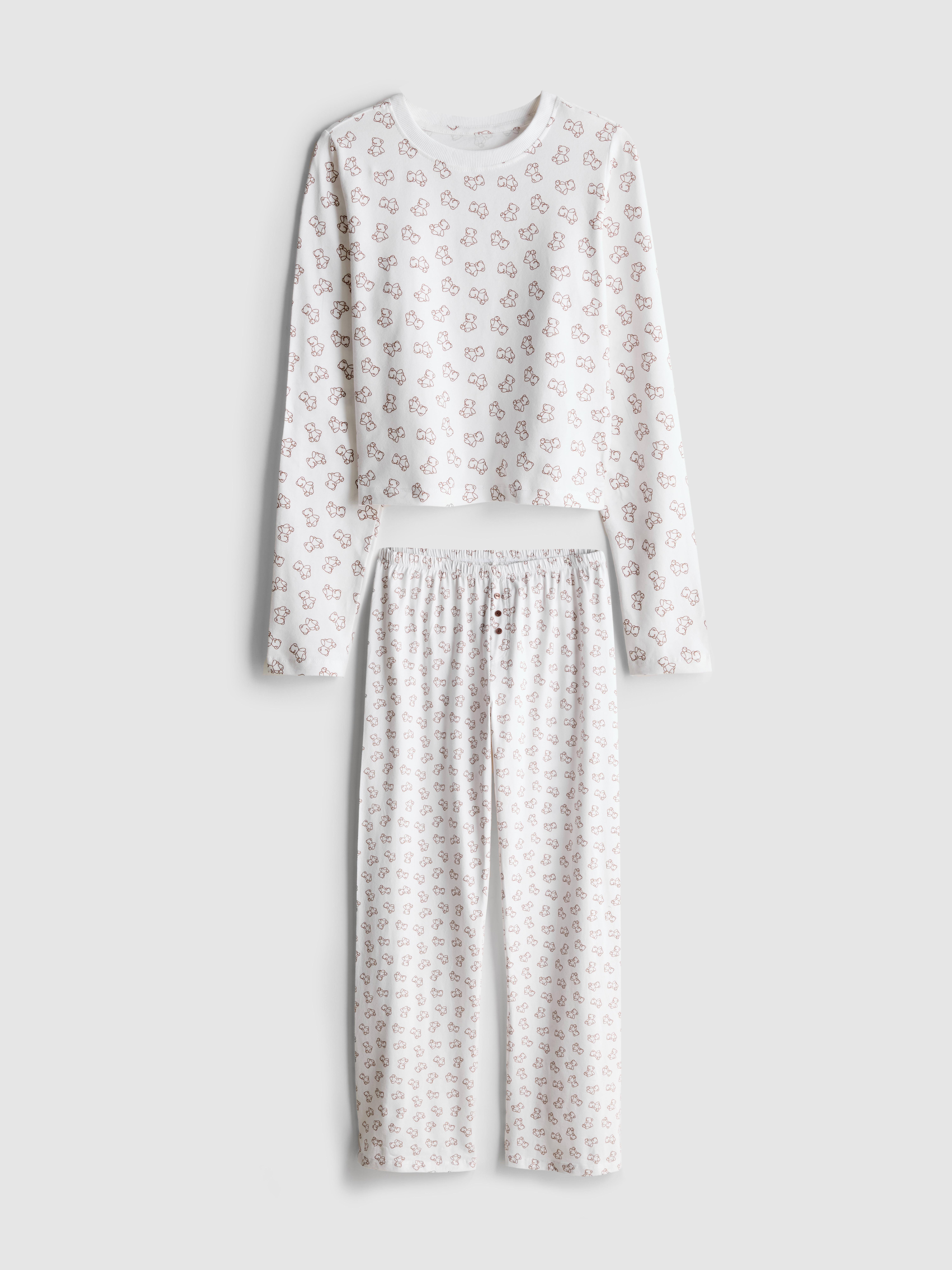 Cotton Teddy Print Pajama Set