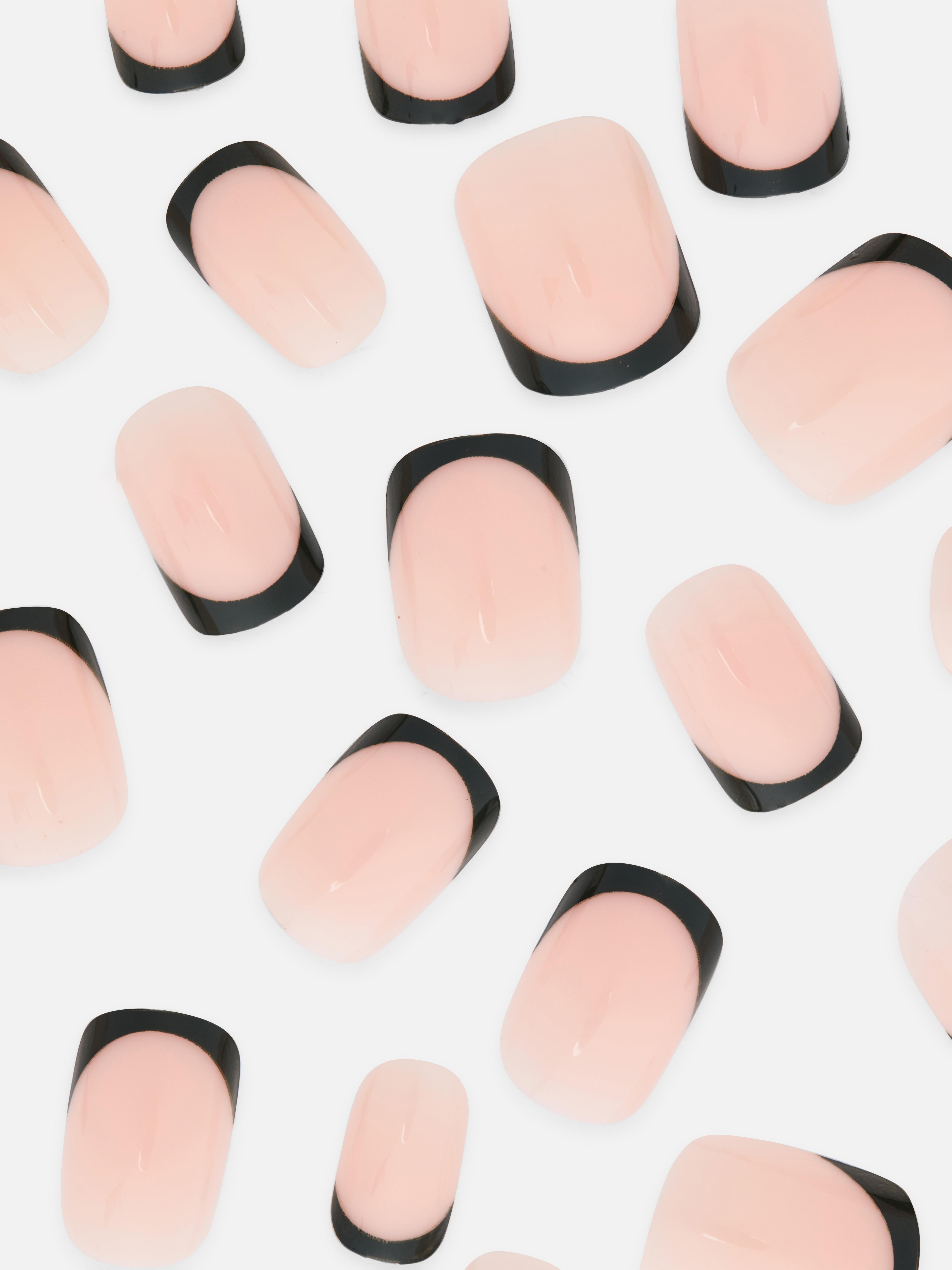 PS... Square Gloss French Tip False Nails