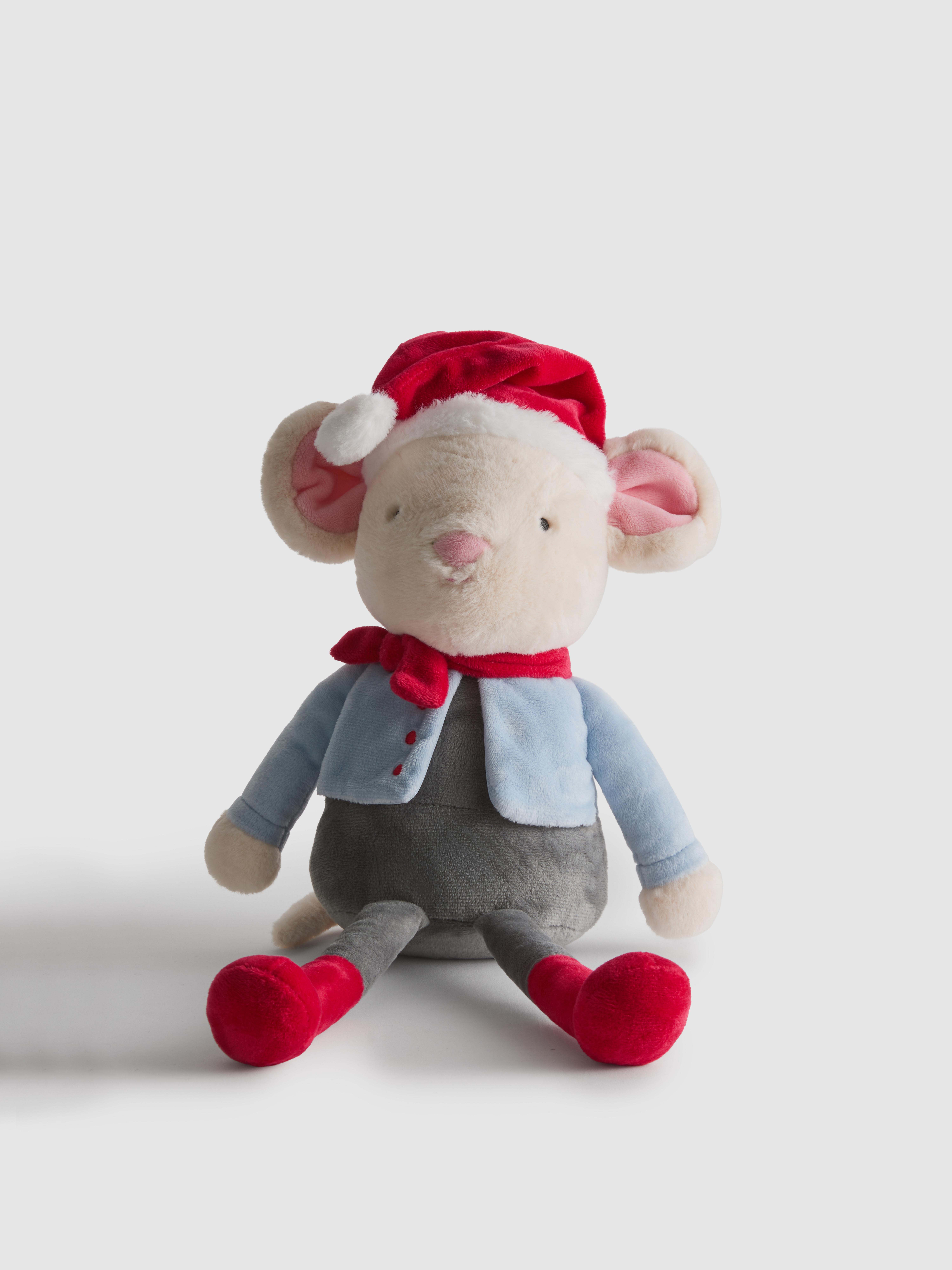 Décoration d'étagère de Noël en peluche souris