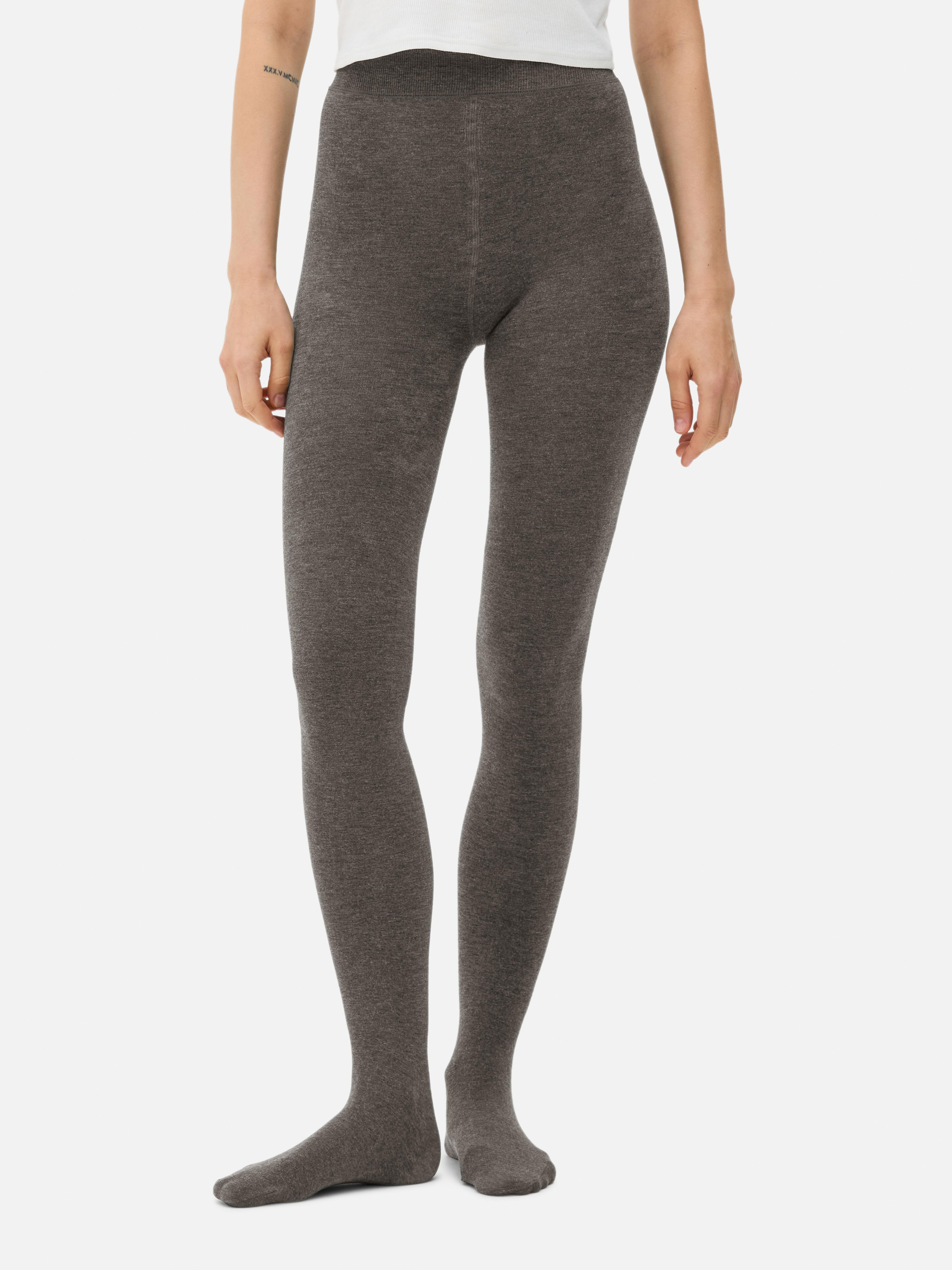 Charcoal Velvet Plush Tights