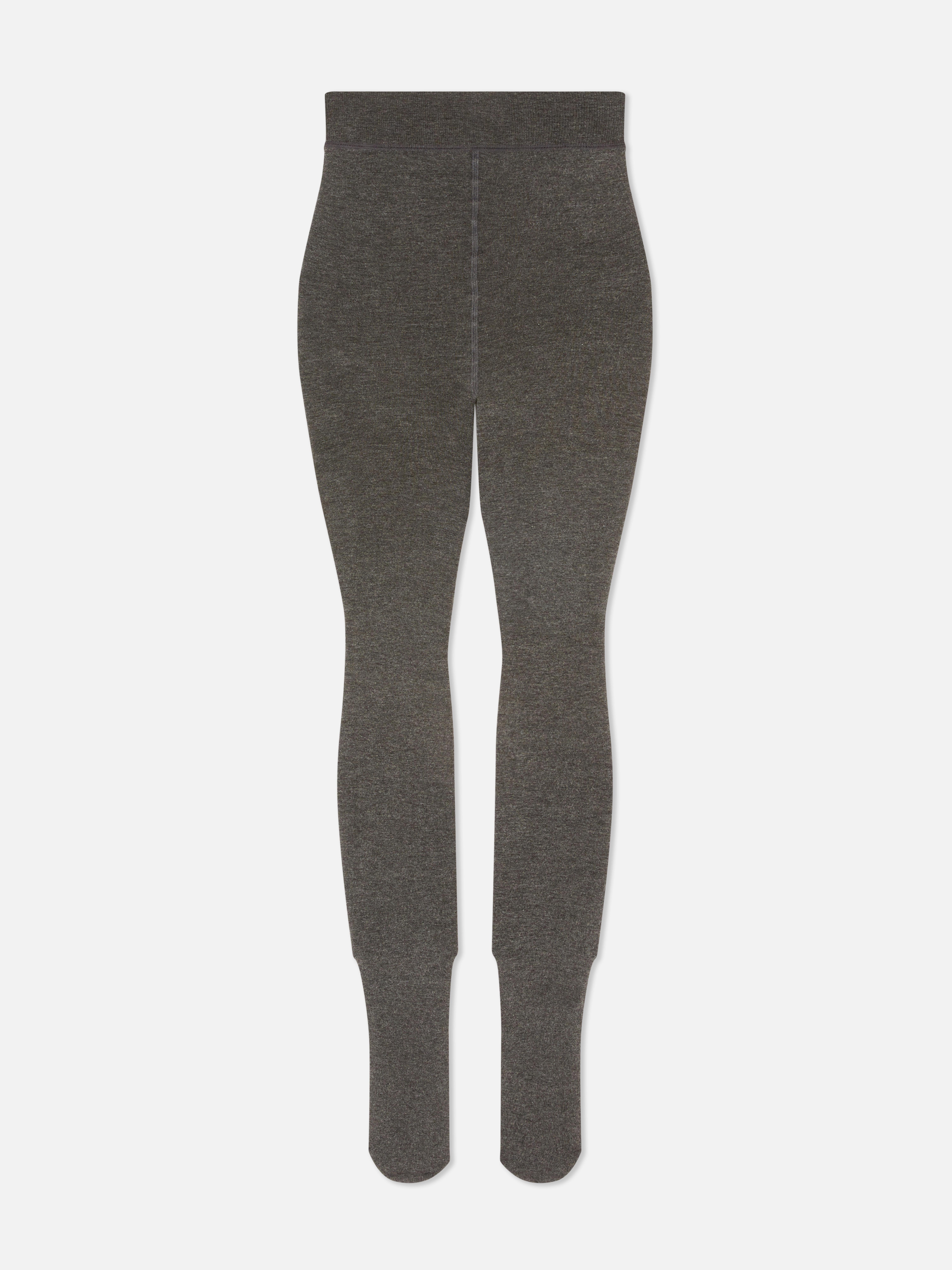 Charcoal Velvet Plush Tights