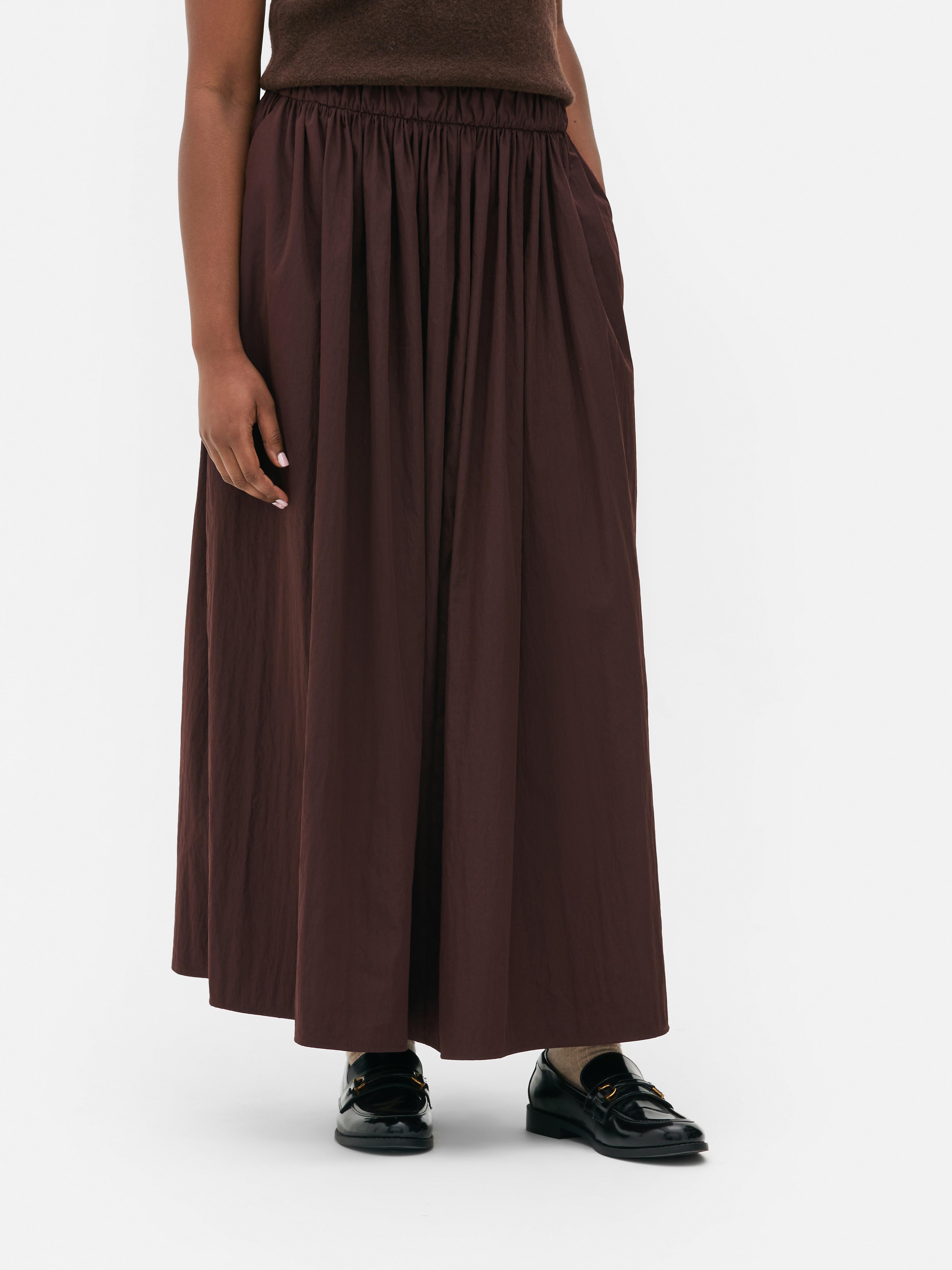 Gathered Waist Maxi Skirt