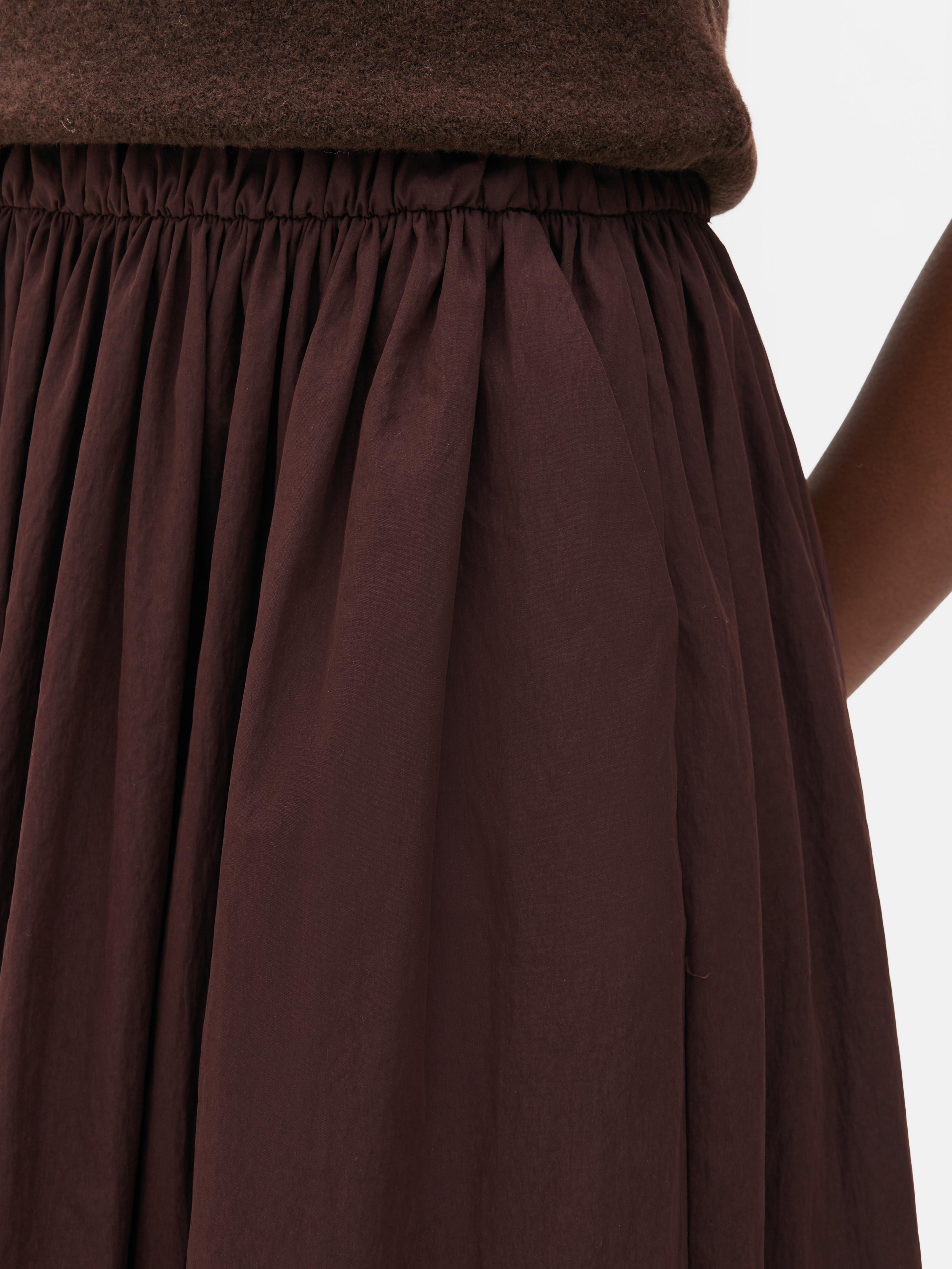 Gathered Waist Maxi Skirt