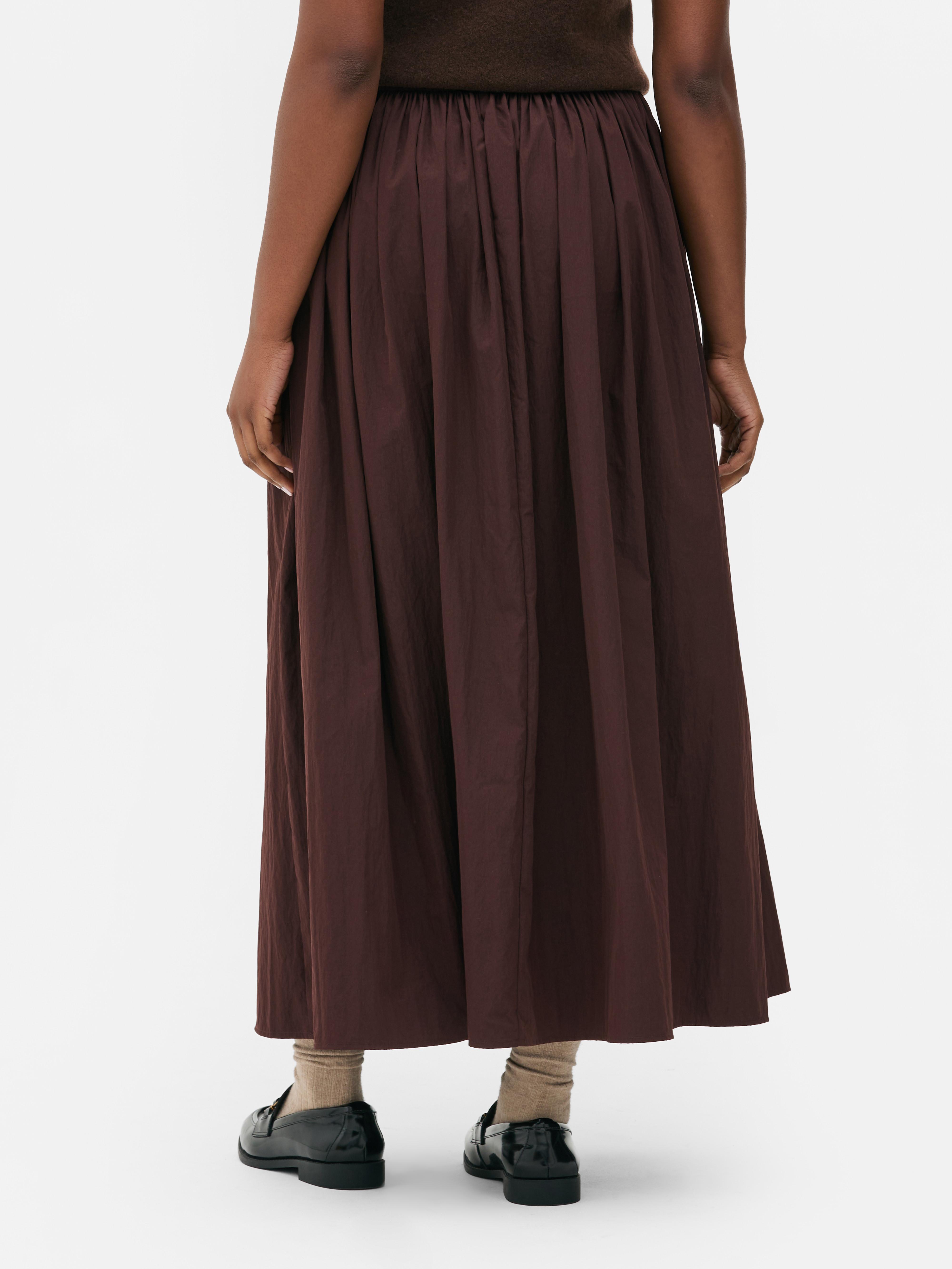 Gathered Waist Maxi Skirt