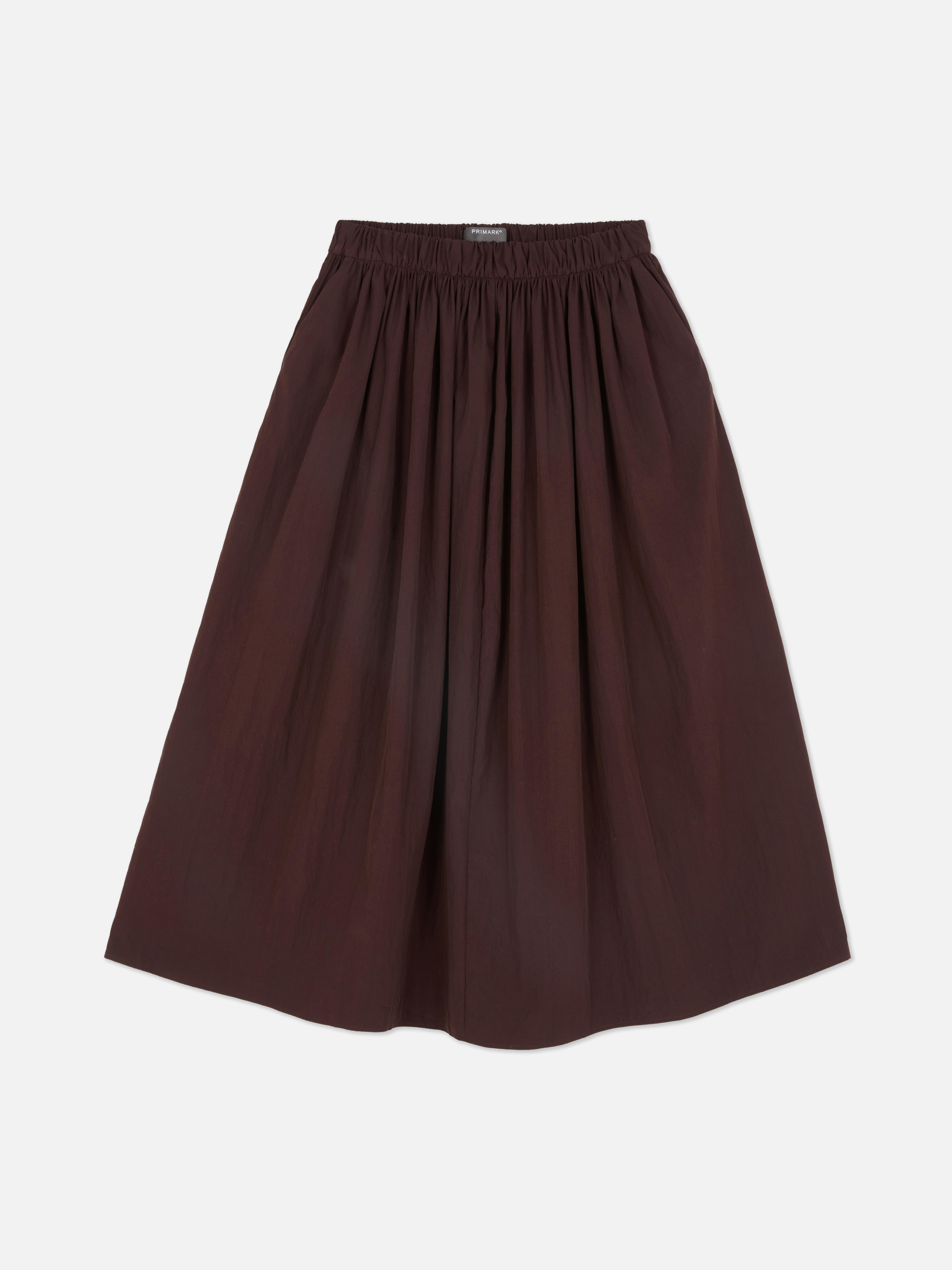 Gathered Waist Maxi Skirt