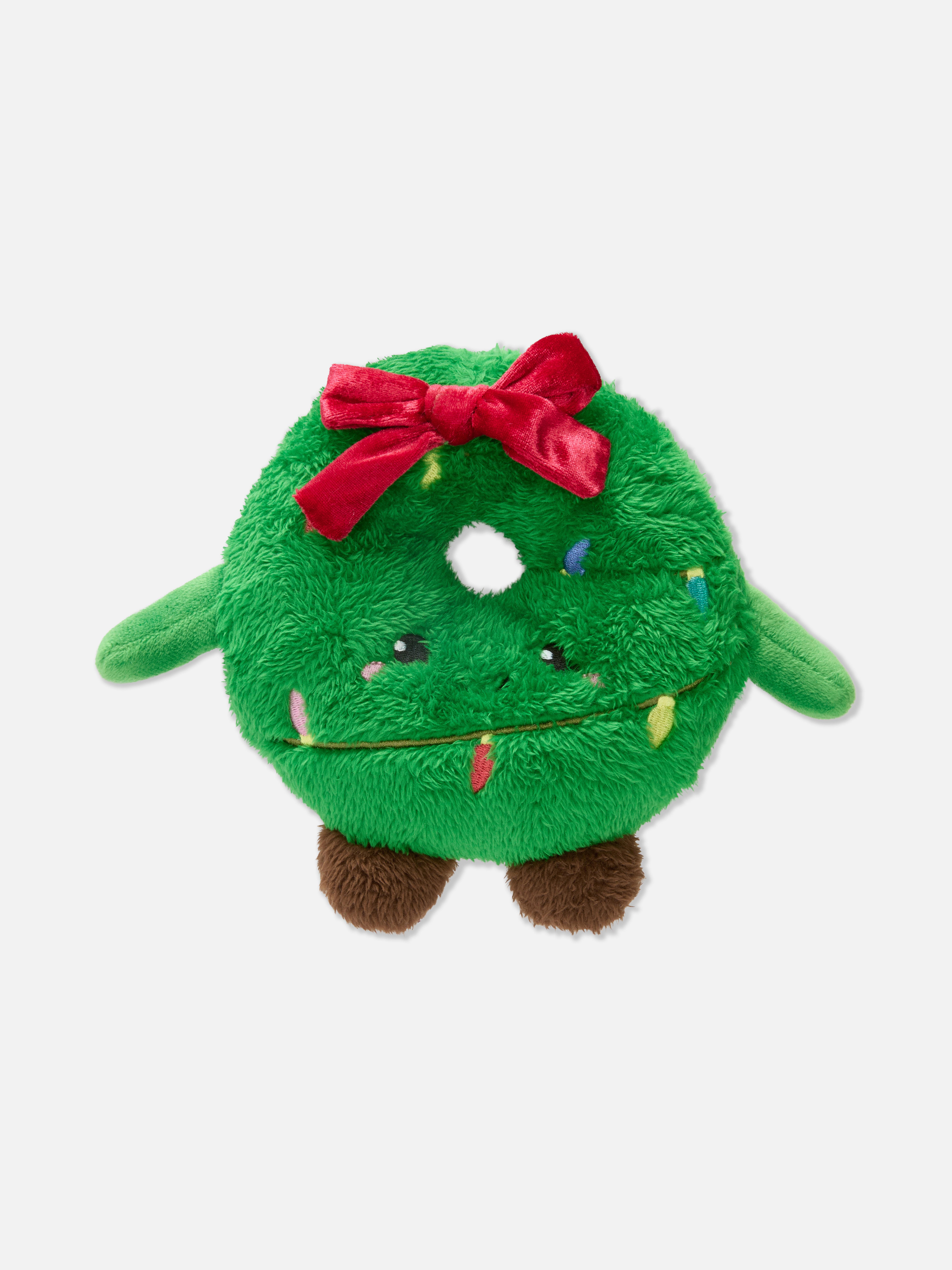 Weihnachtskranz aus Plüsch