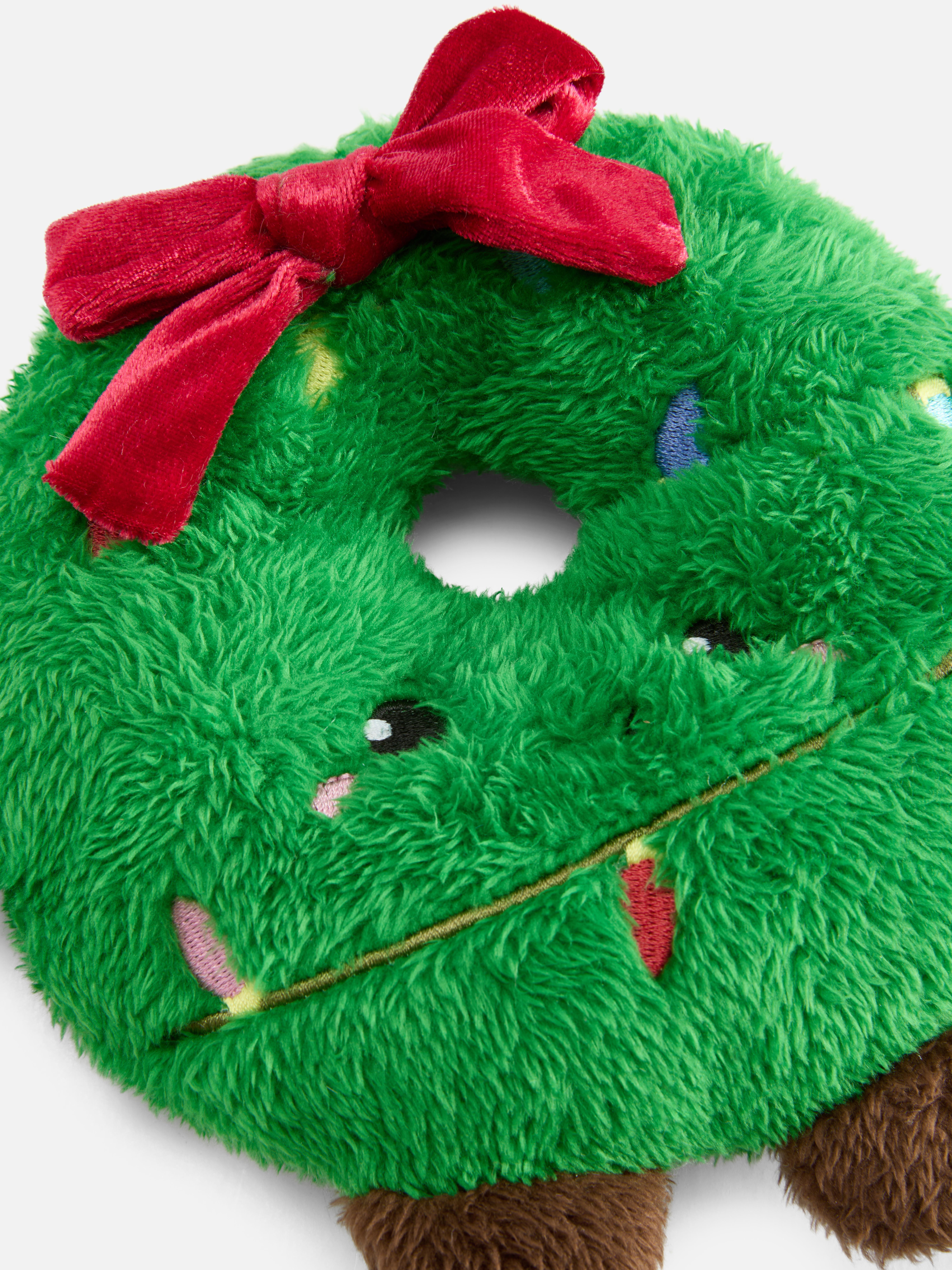 Weihnachtskranz aus Plüsch