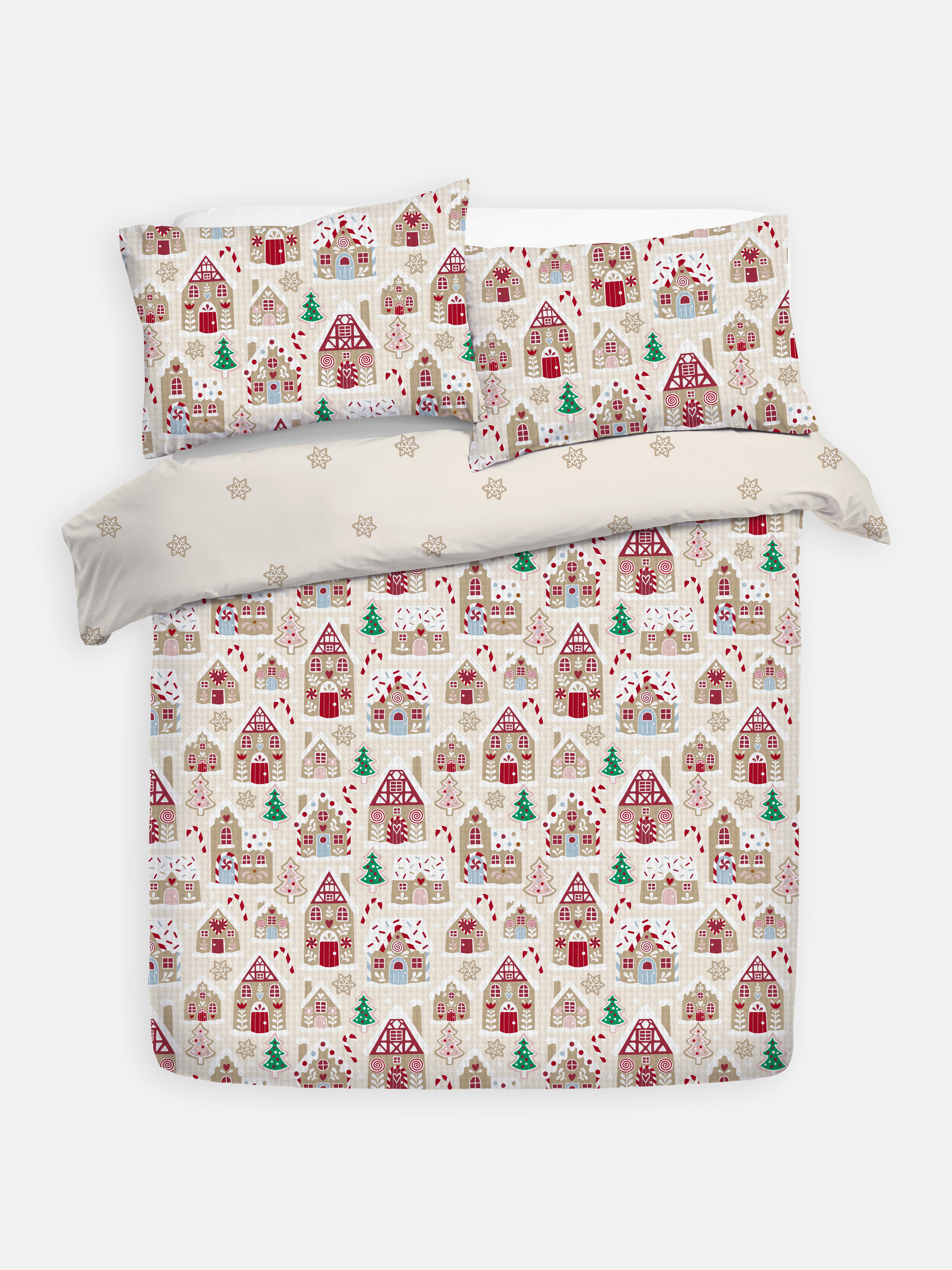 Conjunto capa edredão casal casa gengibre Natal