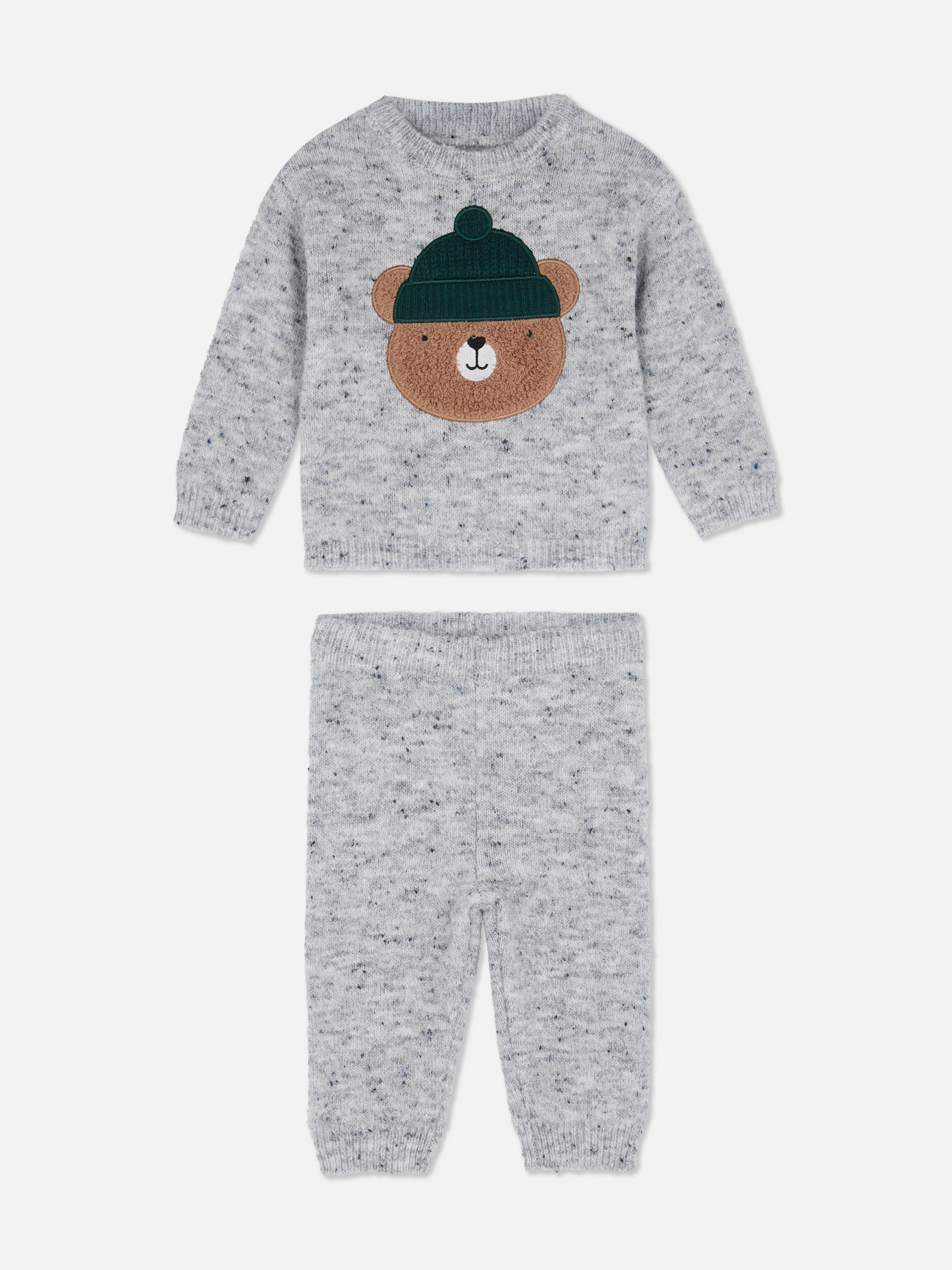 0-36mths | Bear Jumper and Knit Leggings Set