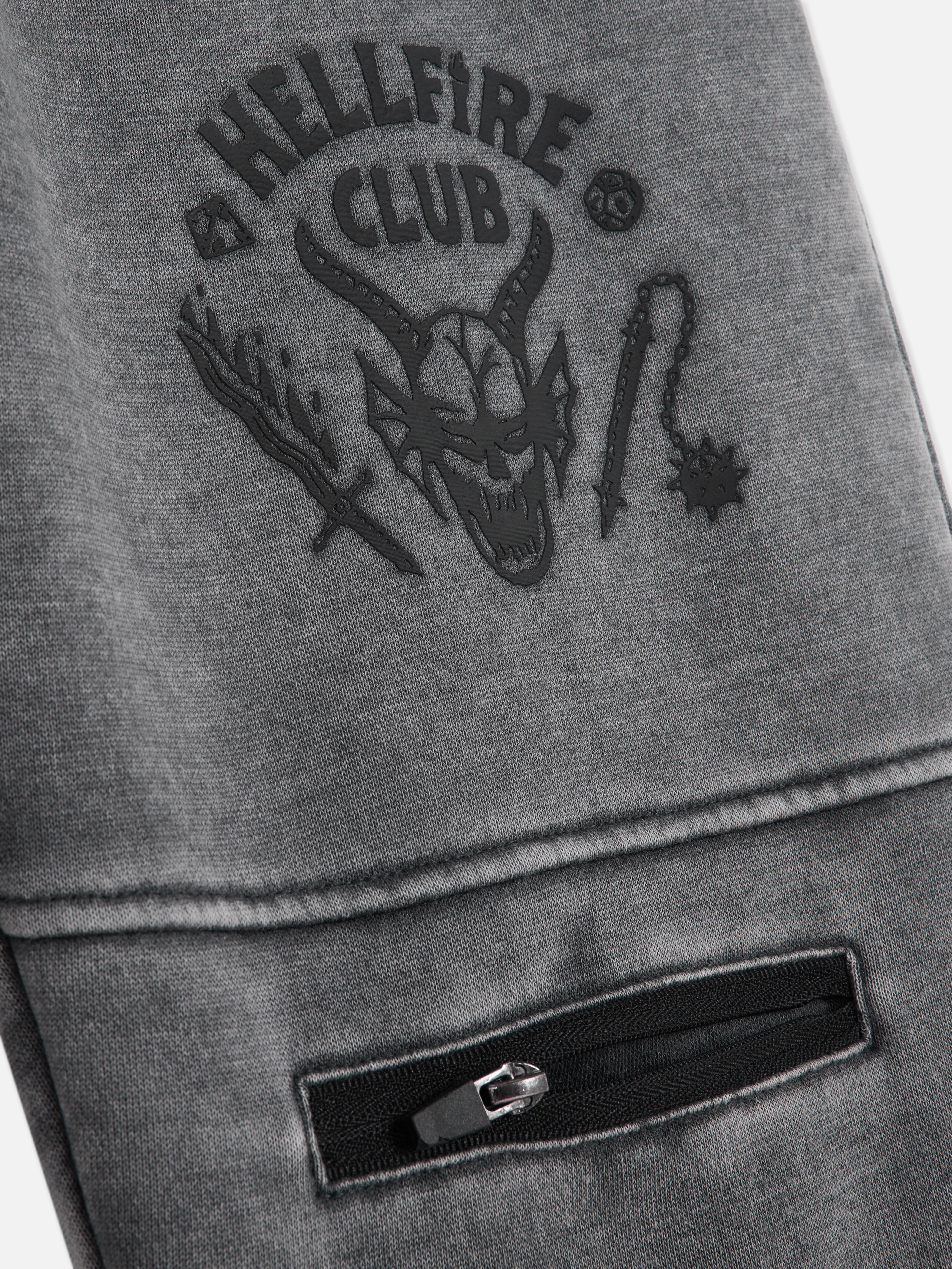 7-15yrs | Stranger Things Hellfire Club Acid Wash Cuffed Joggers