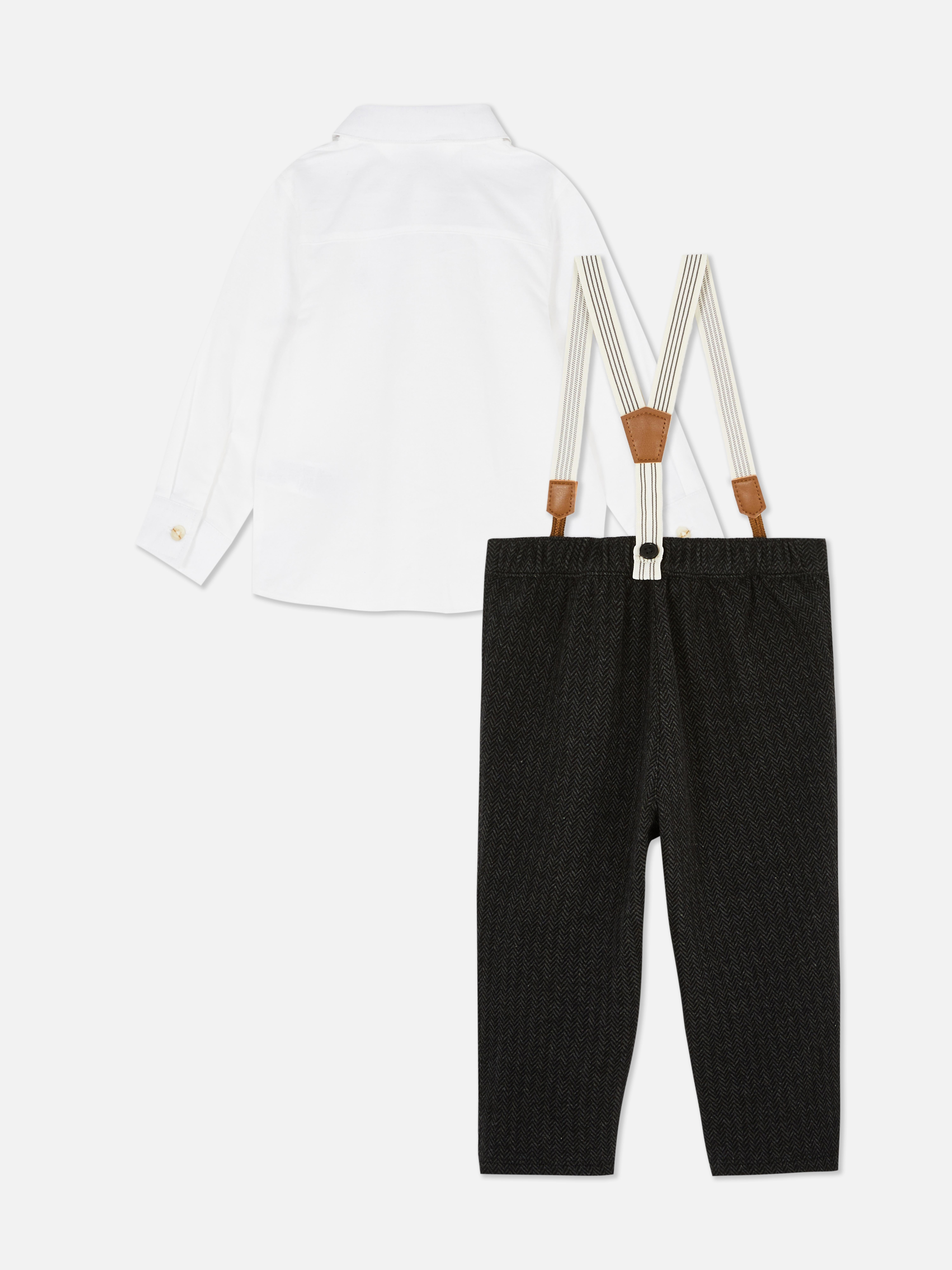 0-36 mois | Ensemble chemise et pantalon à bretelles