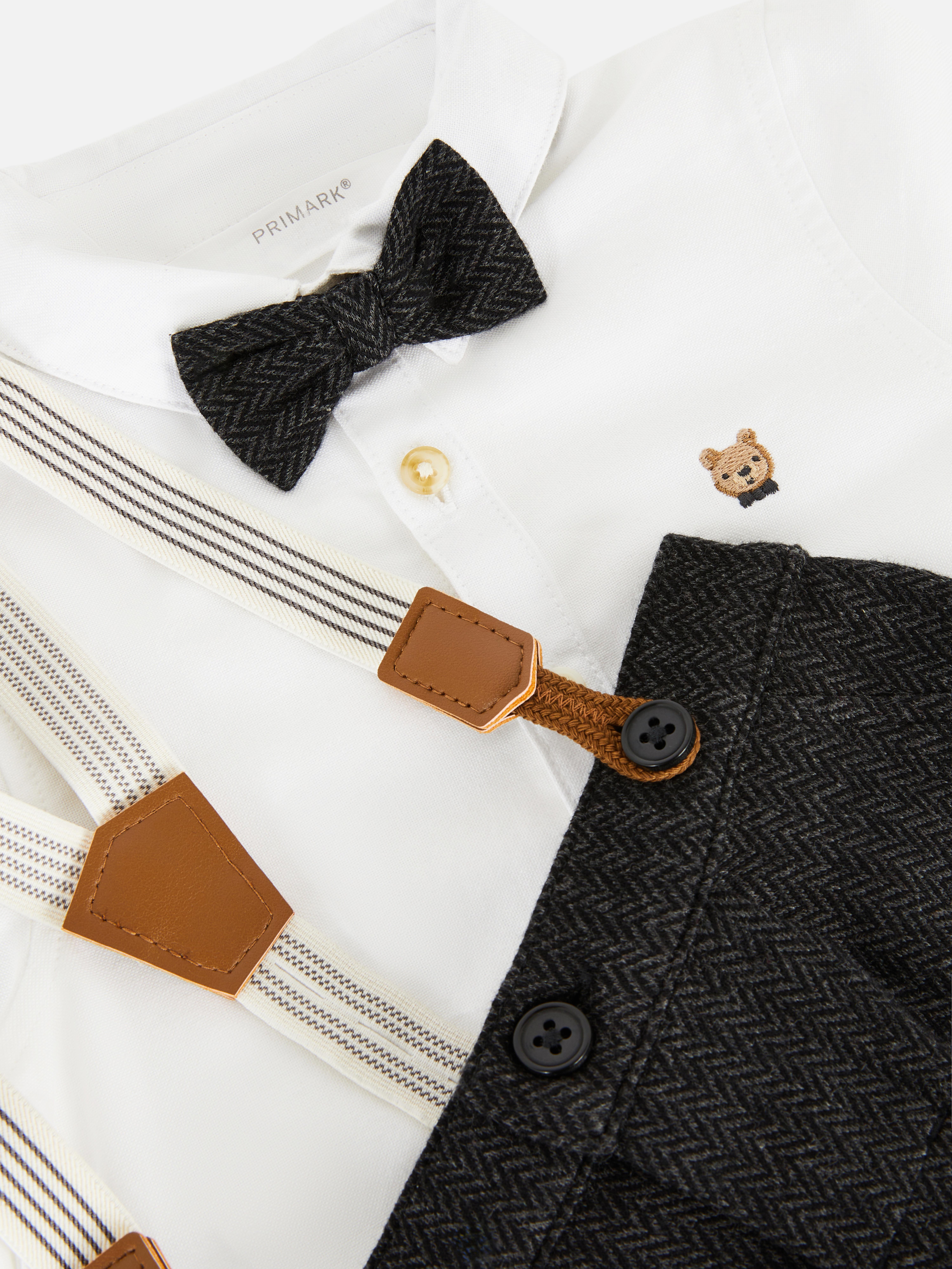 0-36 mois | Ensemble chemise et pantalon à bretelles