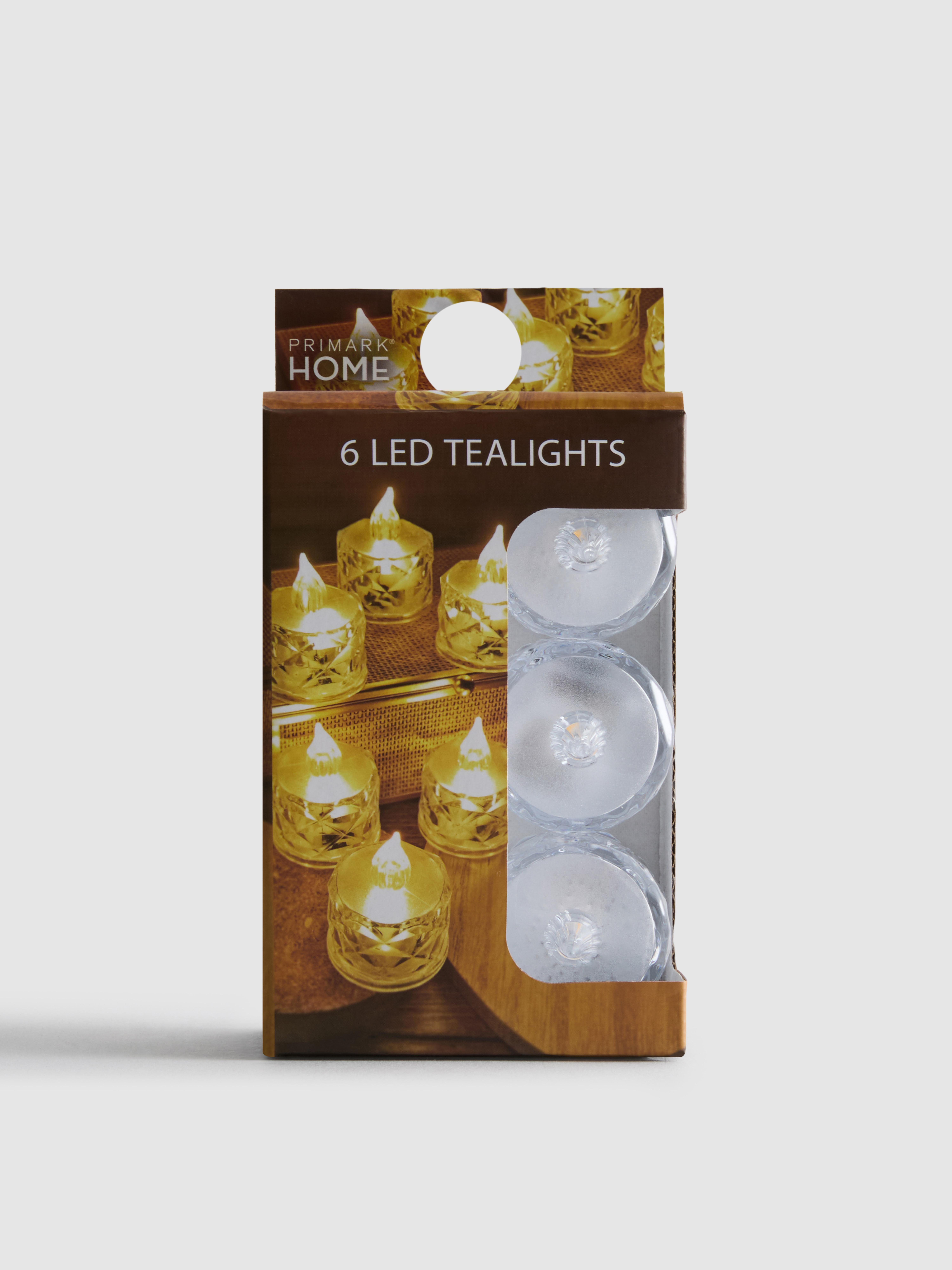6pk Embossed LED Tealights