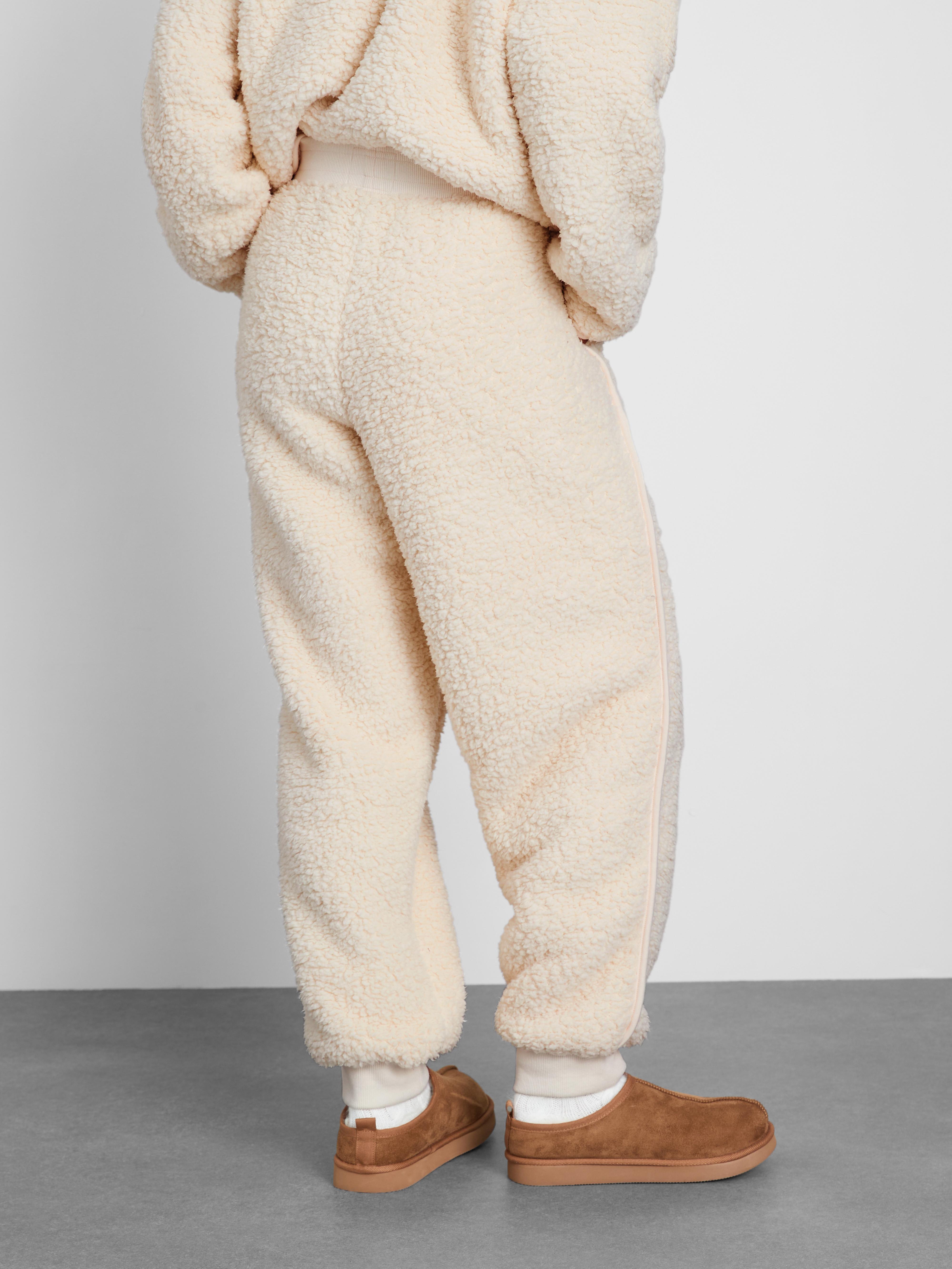Calças treino pijama felpudas ursinho peluche