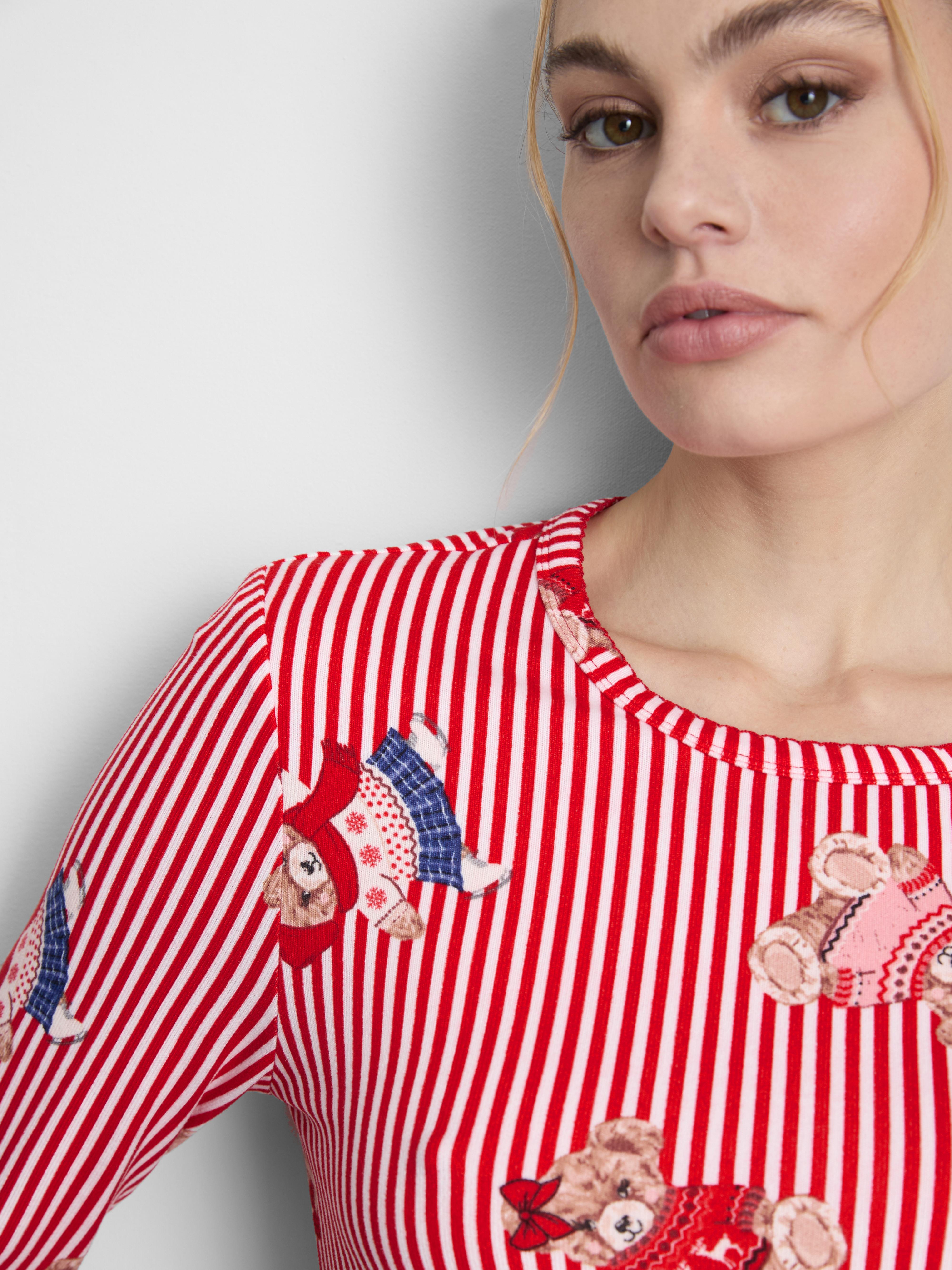 Haut de pyjama à manches longues et motif ourson