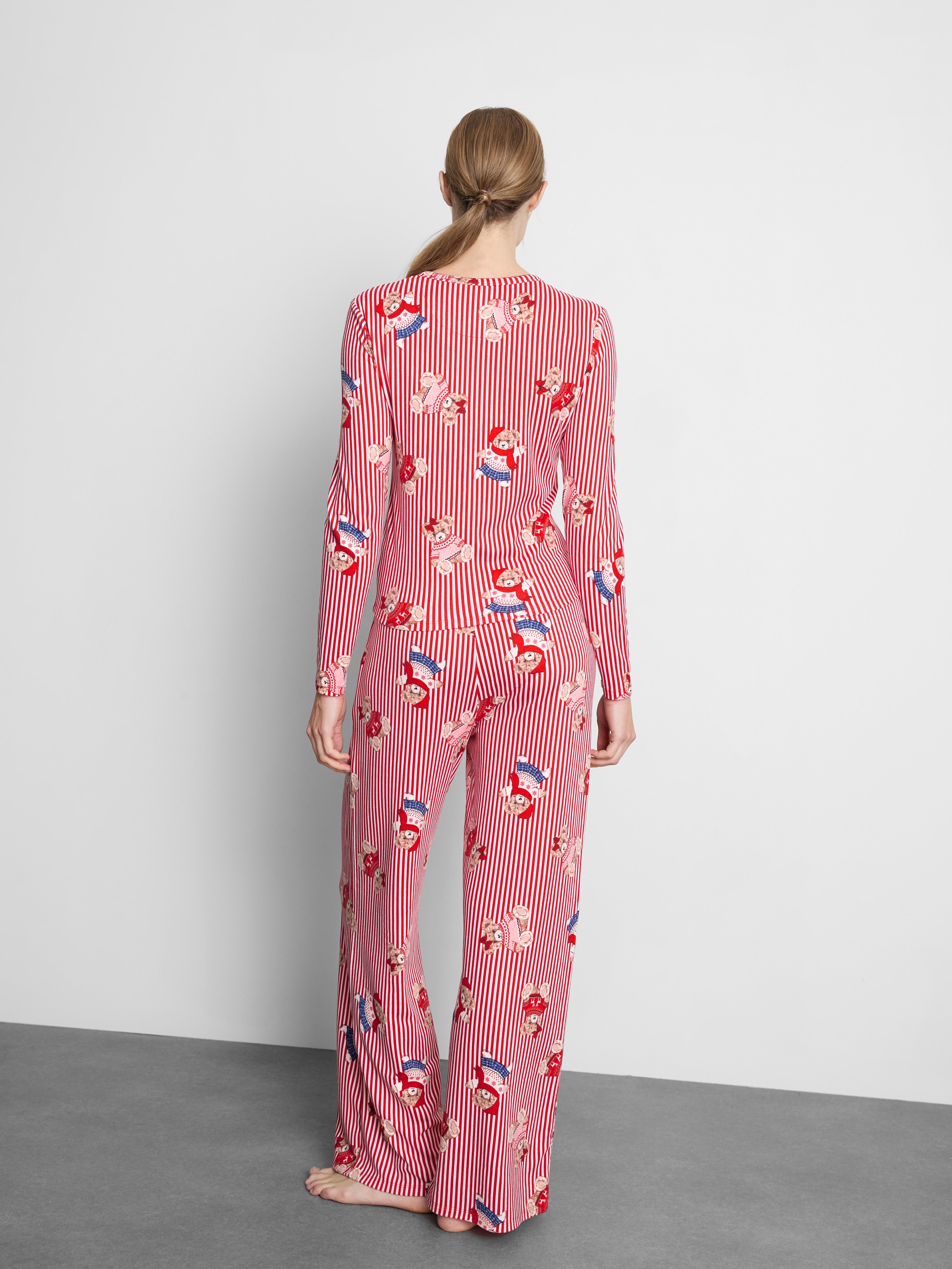 Haut de pyjama à manches longues et motif ourson