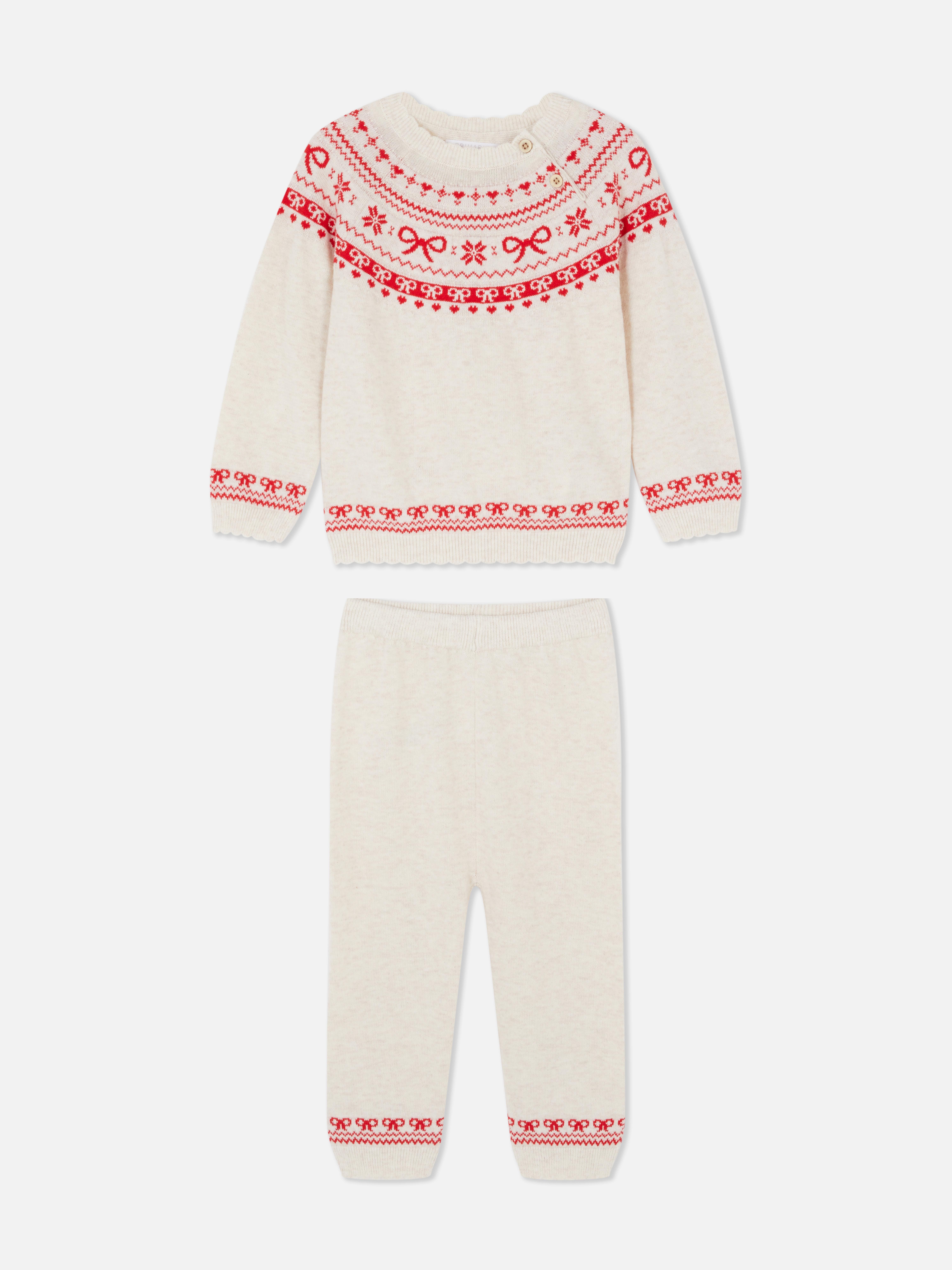0-36mths | Fair Isle Jumper and Knit Leggings Set