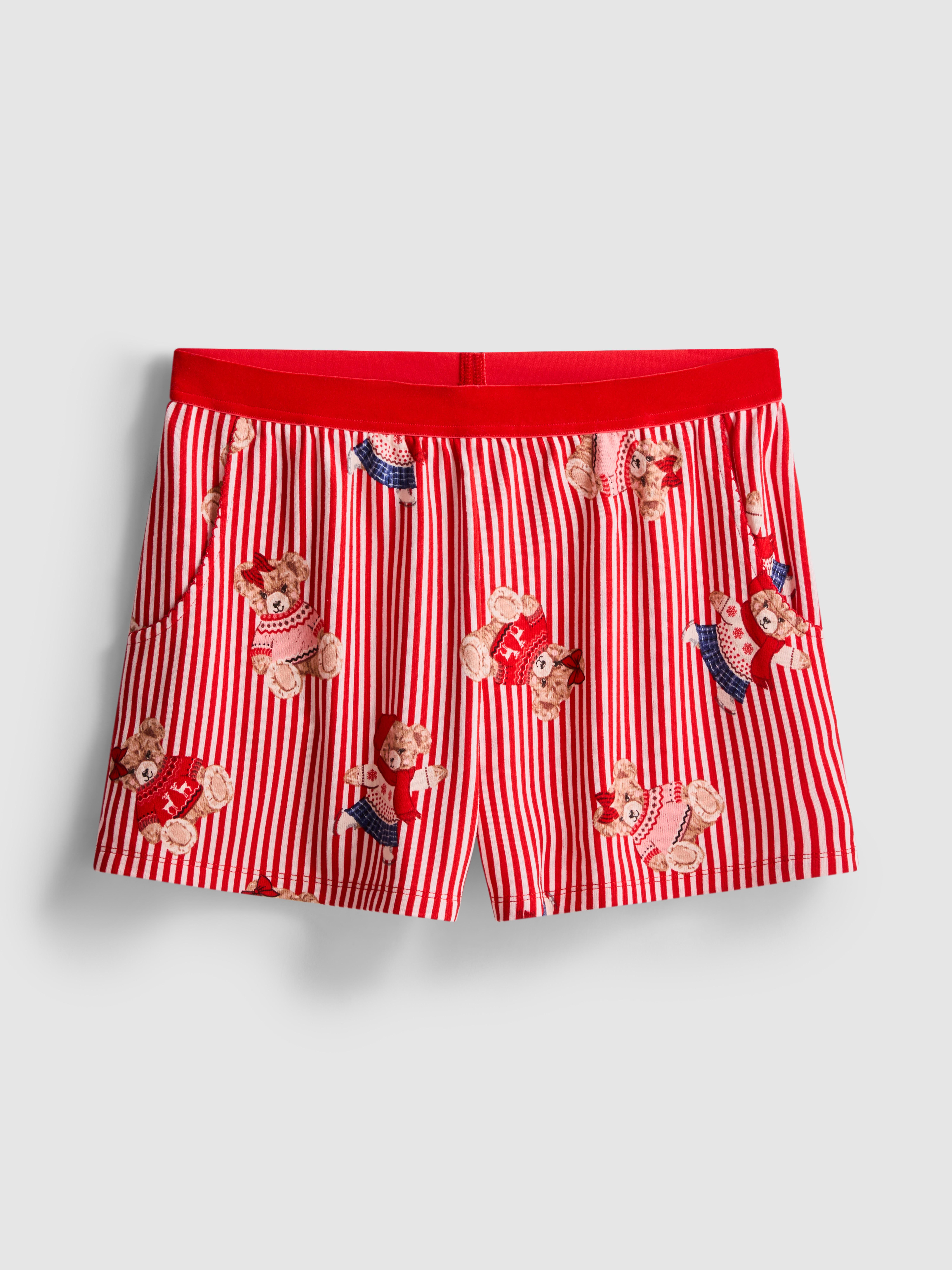 Christmas Striped Teddy Pyjama Shorts