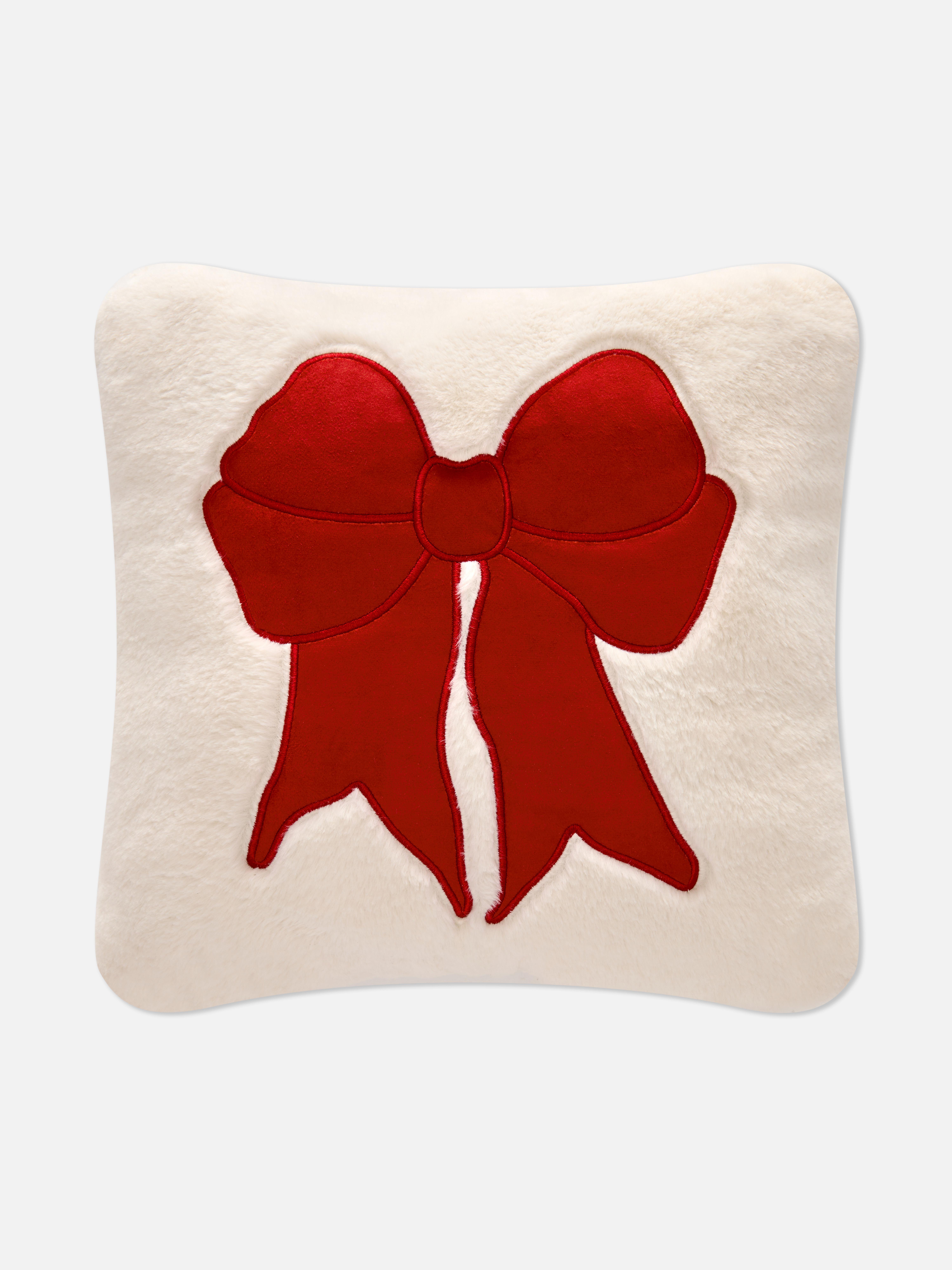 Christmas Bow Square Cushion