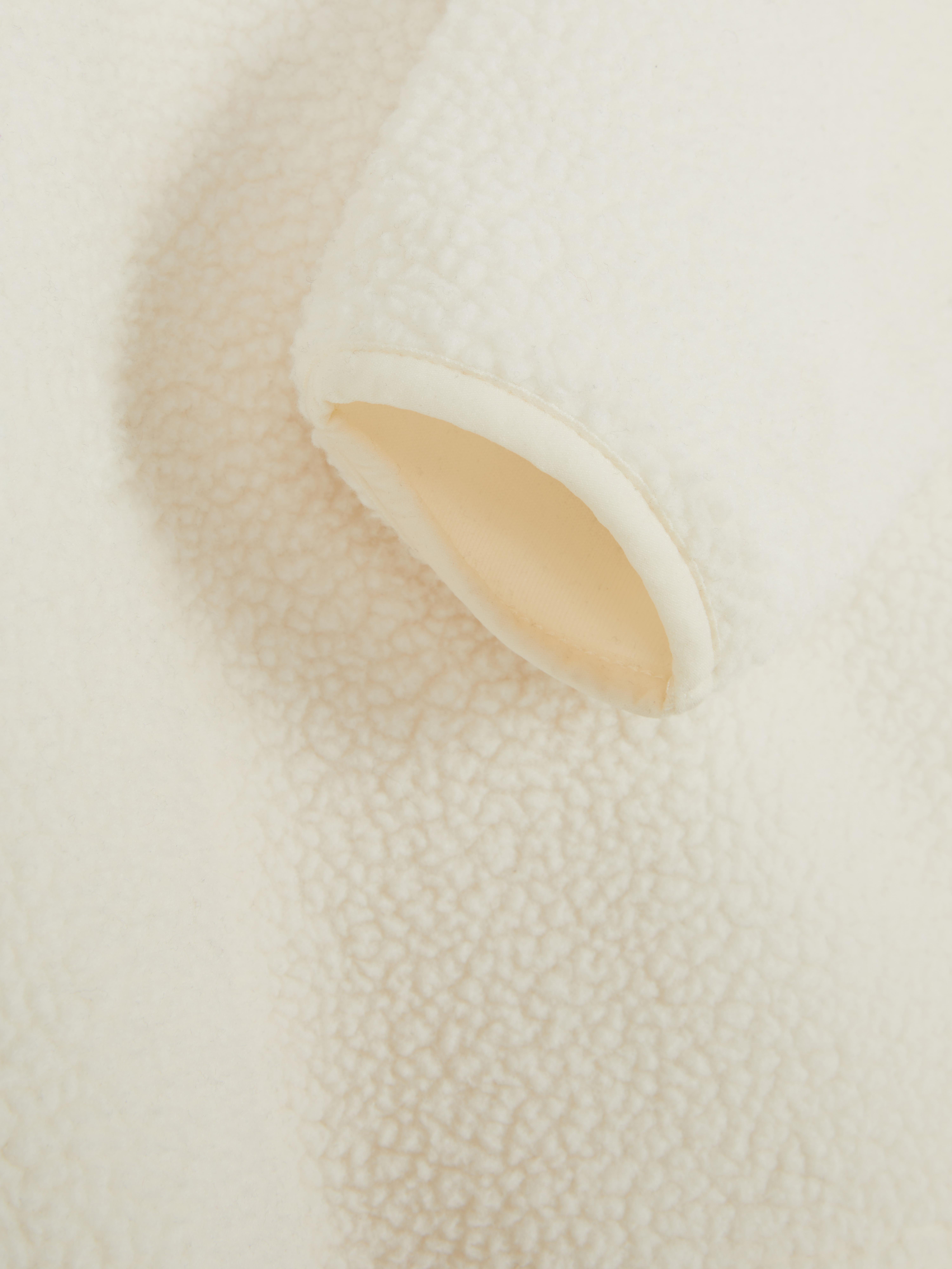 Fleece van borgstof met halve rits