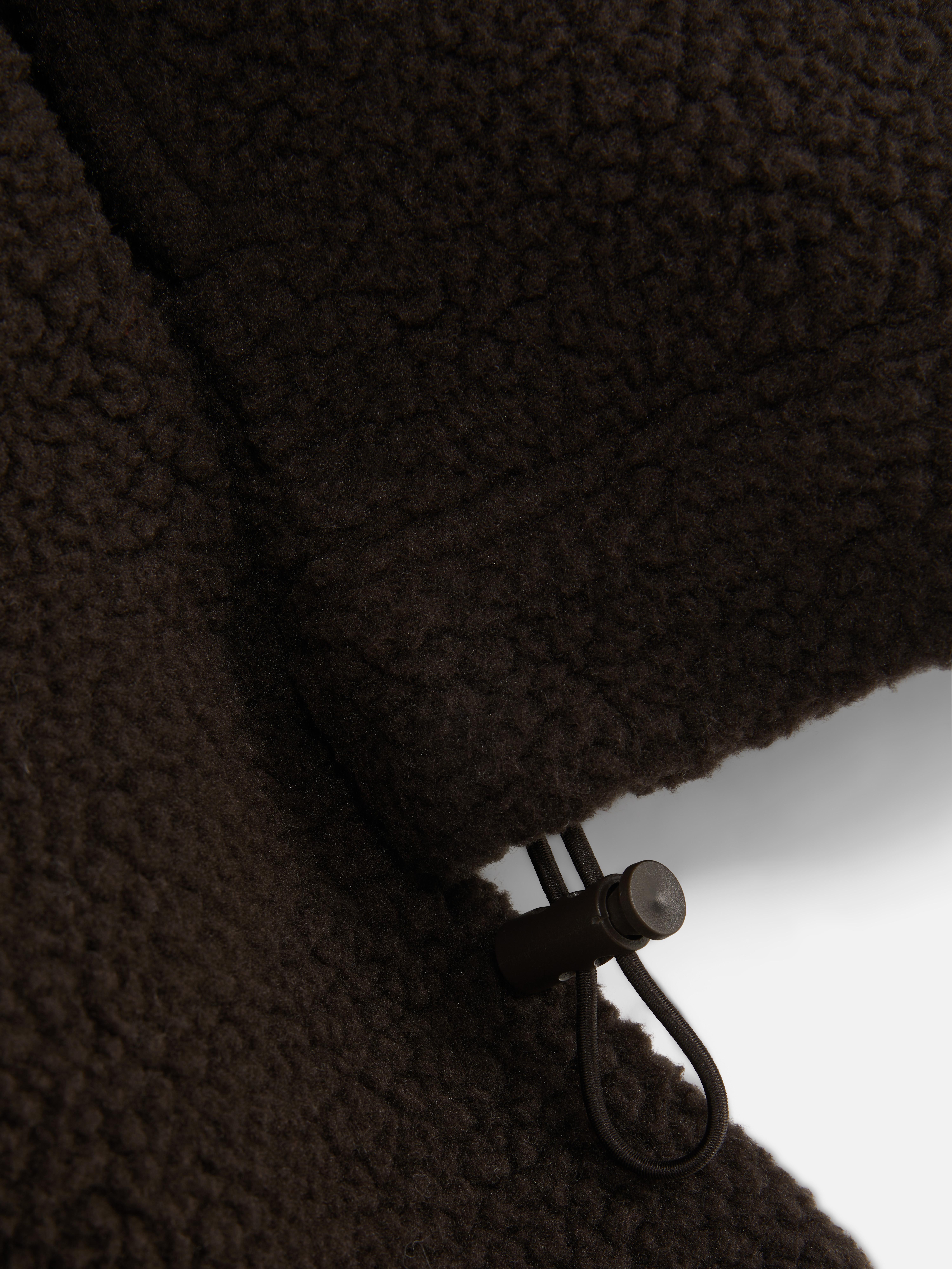 Fleece van borgstof met halve rits