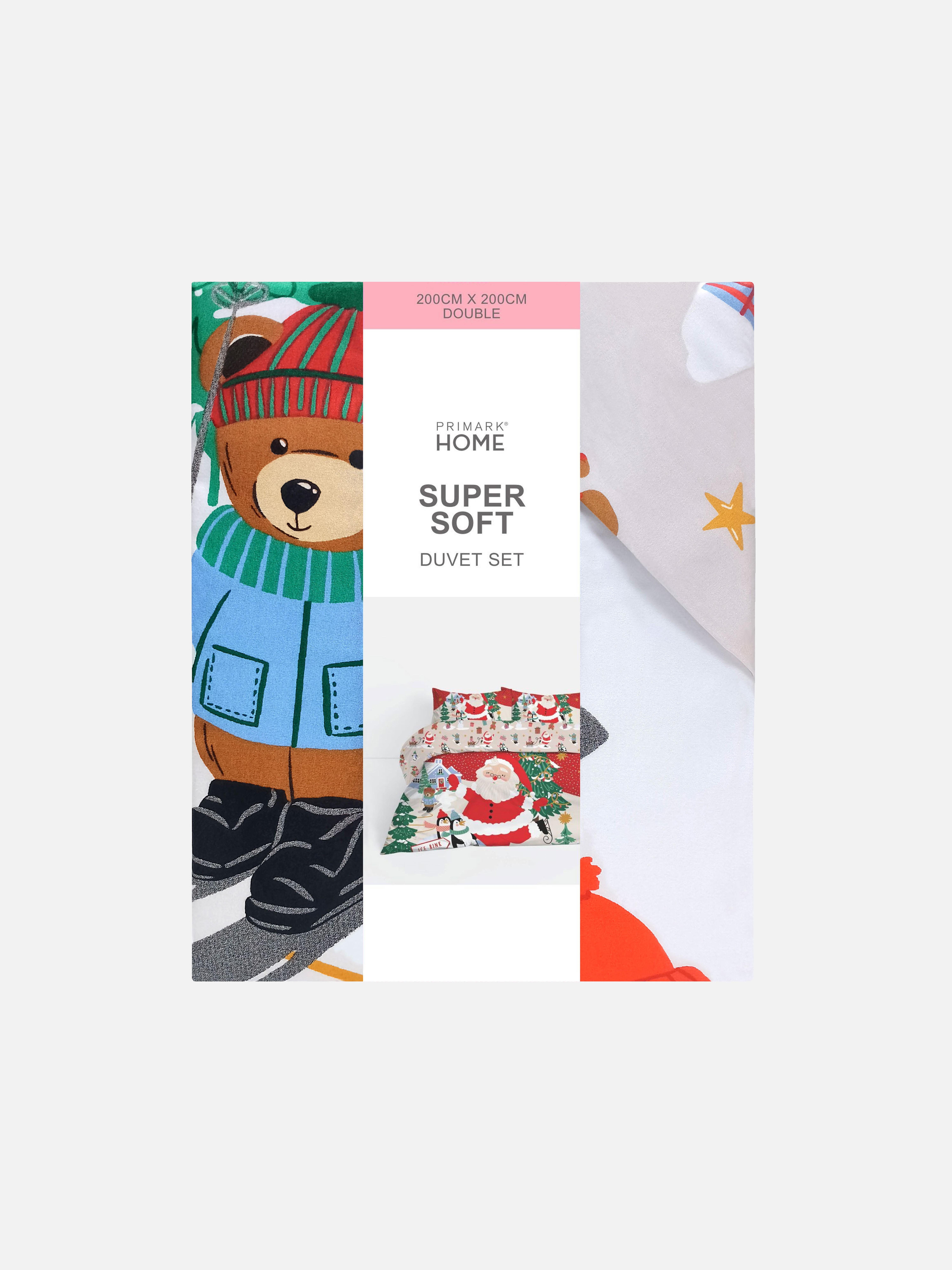 Reversible Santa Double Duvet Cover Set