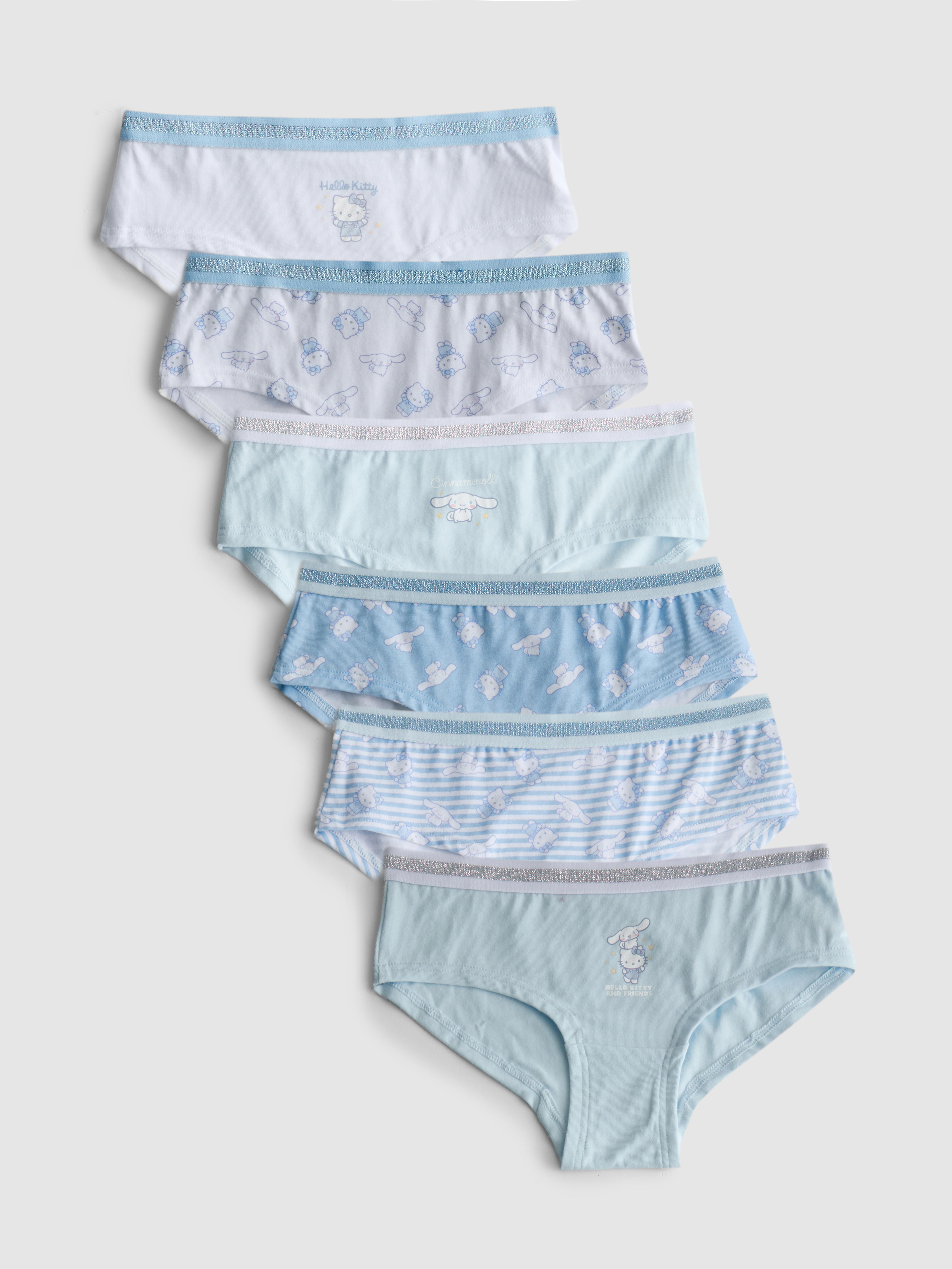 3–15 Jahre | „Hello Kitty Cinnamoroll“ Hipster-Slips, 6er-Pack