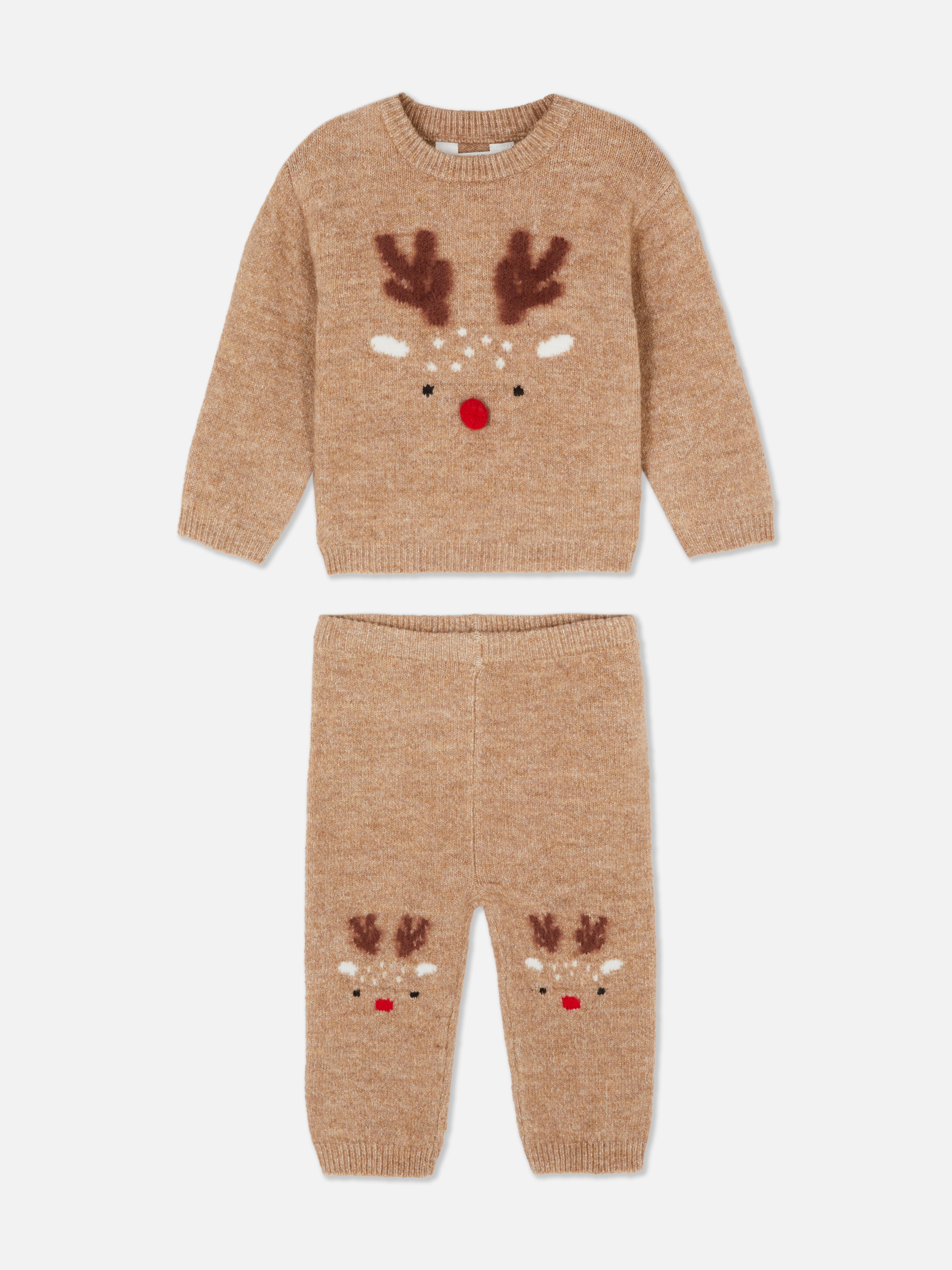 0-36mths | Christmas Reindeer Jumper and Leggings Set