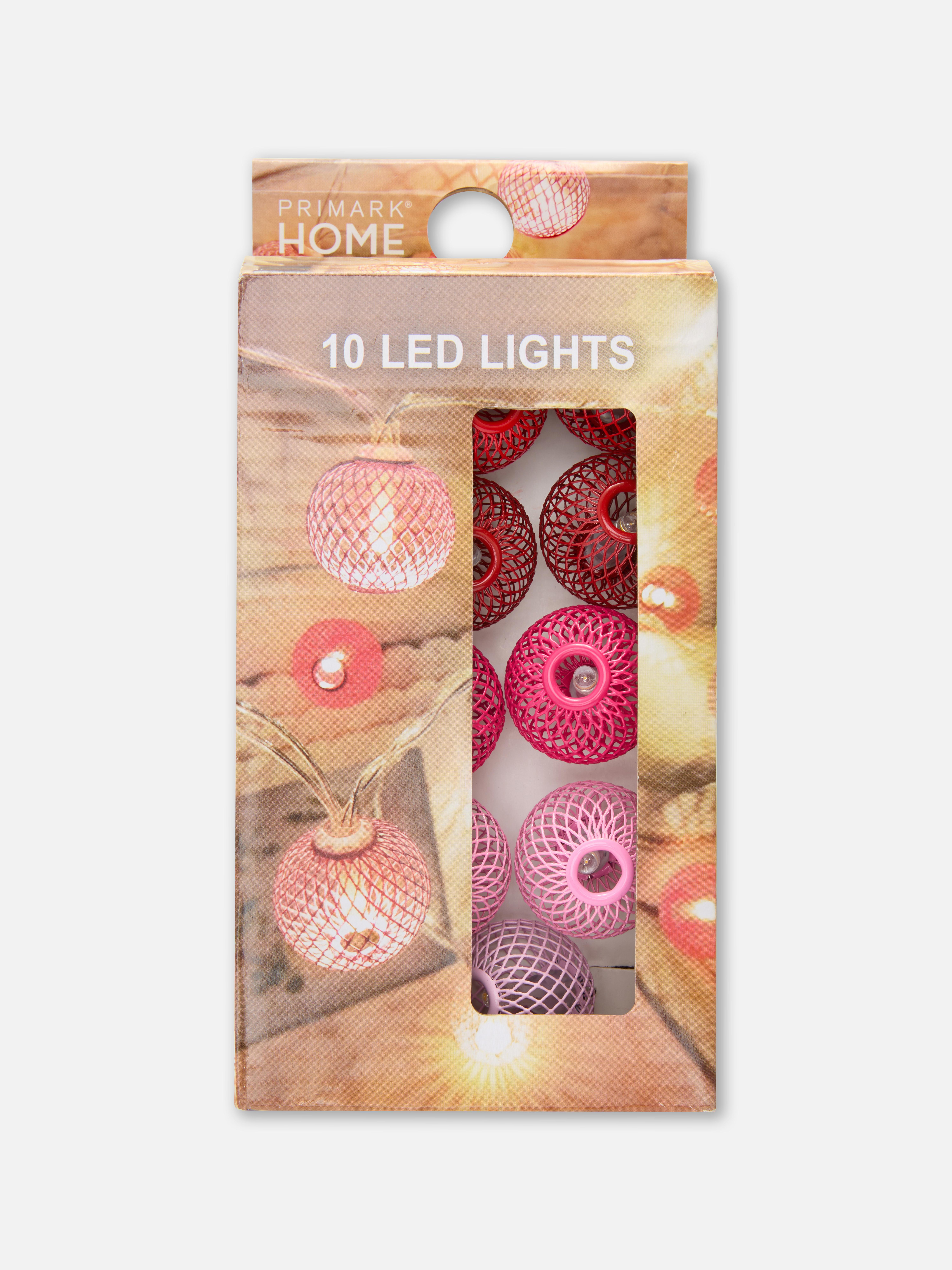 Pack con 10 luces LED en forma de bolas de malla