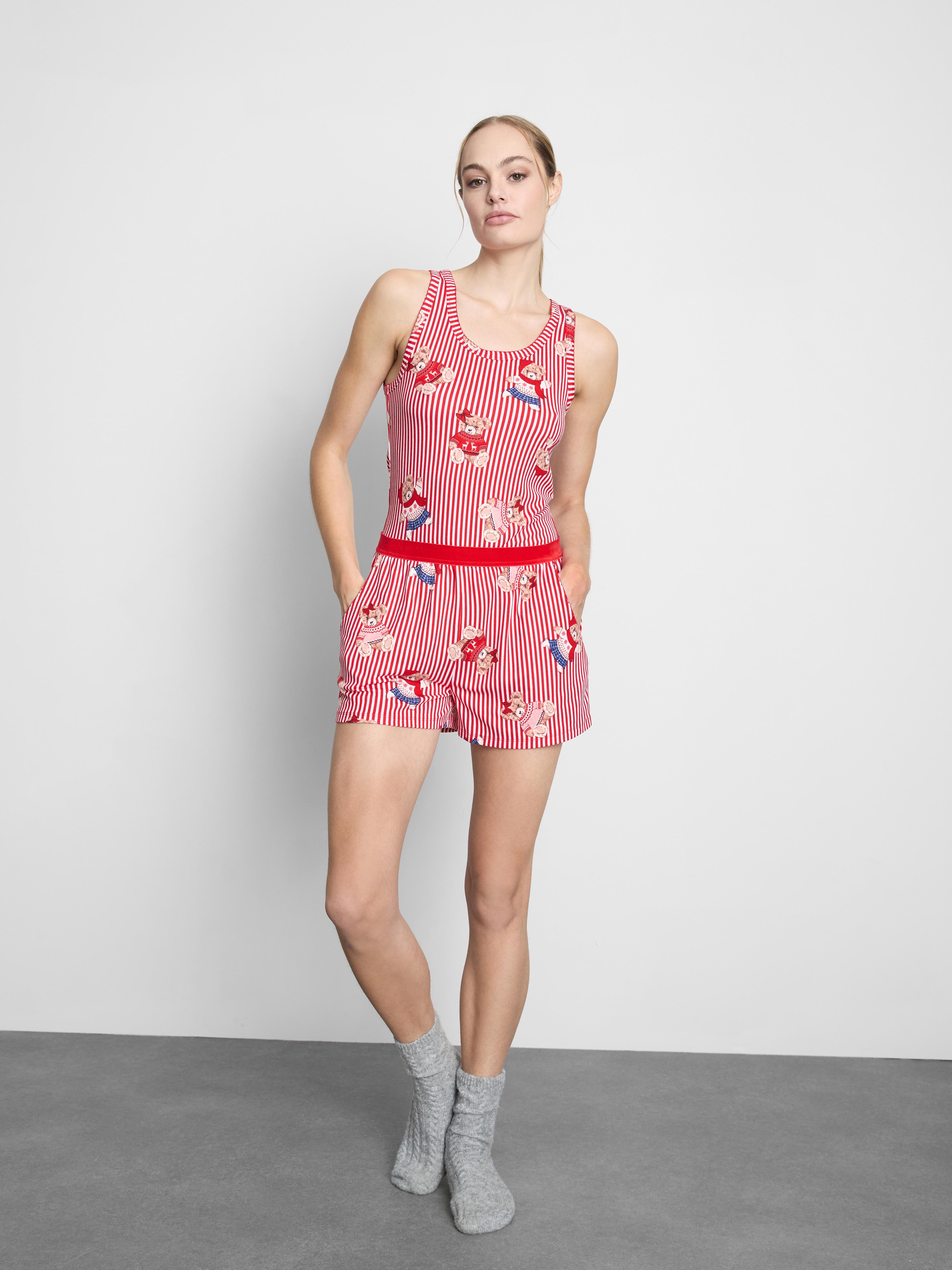 Christmas Teddy Bear Pyjama Vest Top