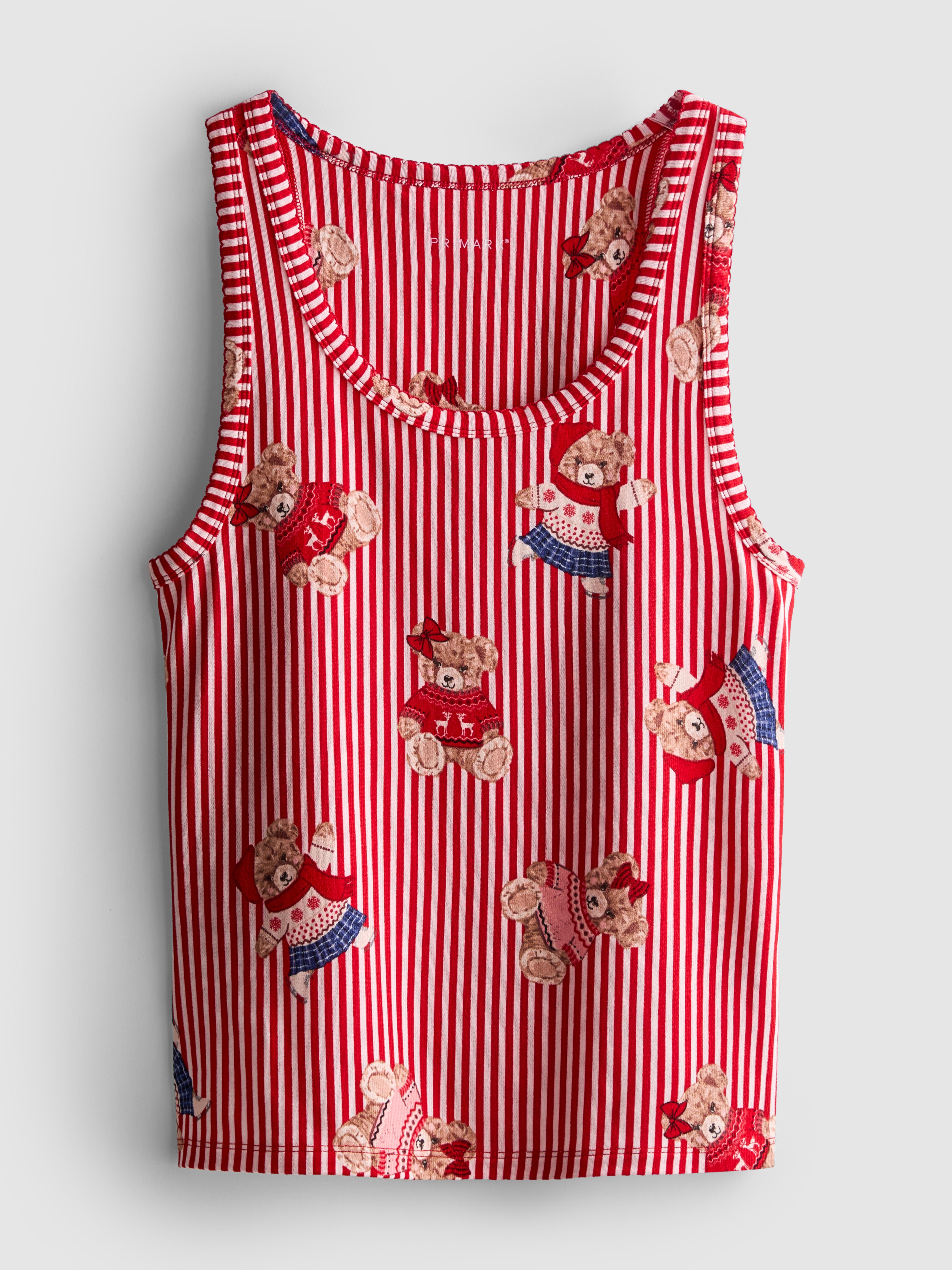 Christmas Teddy Bear Pyjama Vest Top