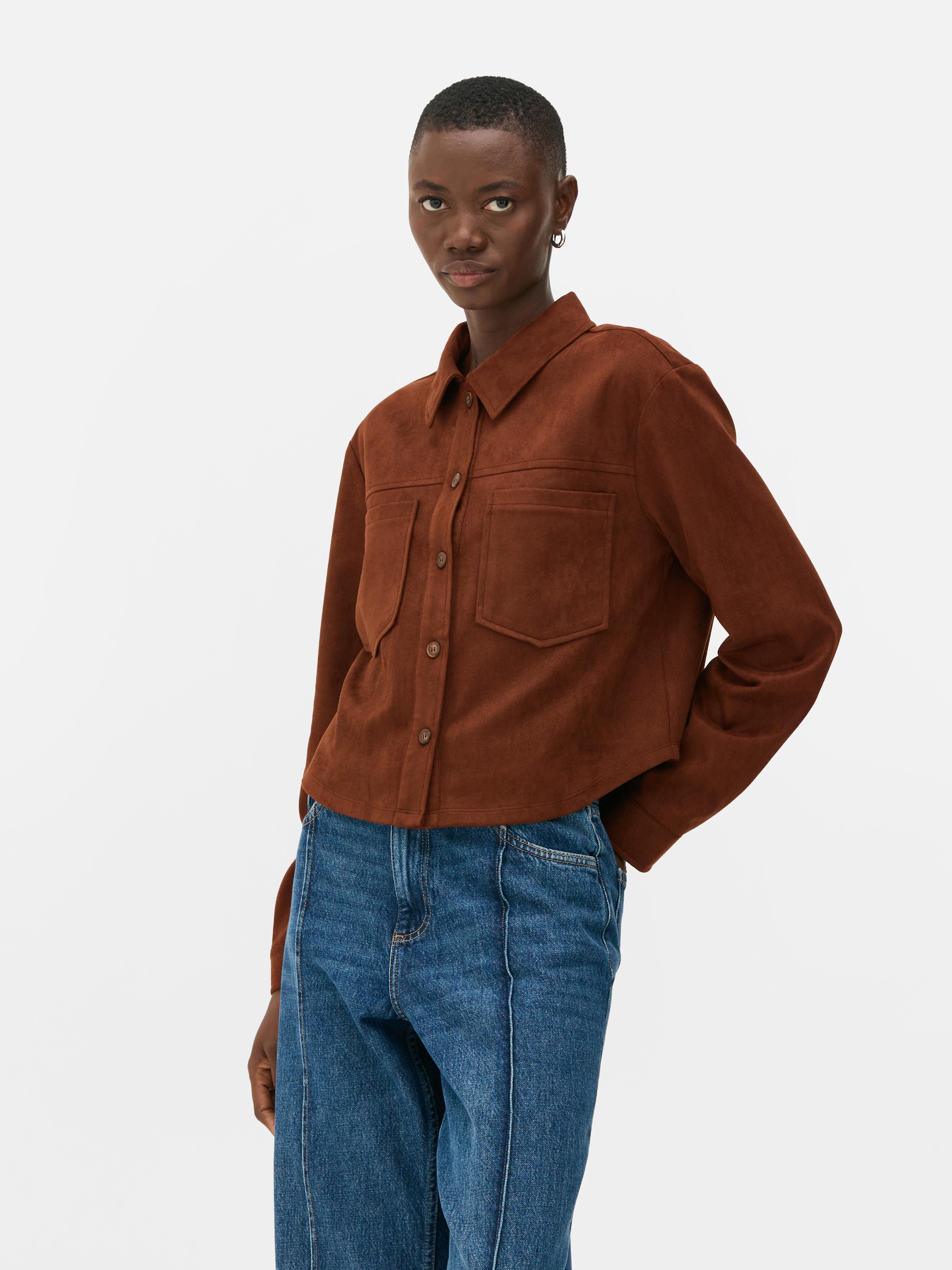Camisa imitação camurça