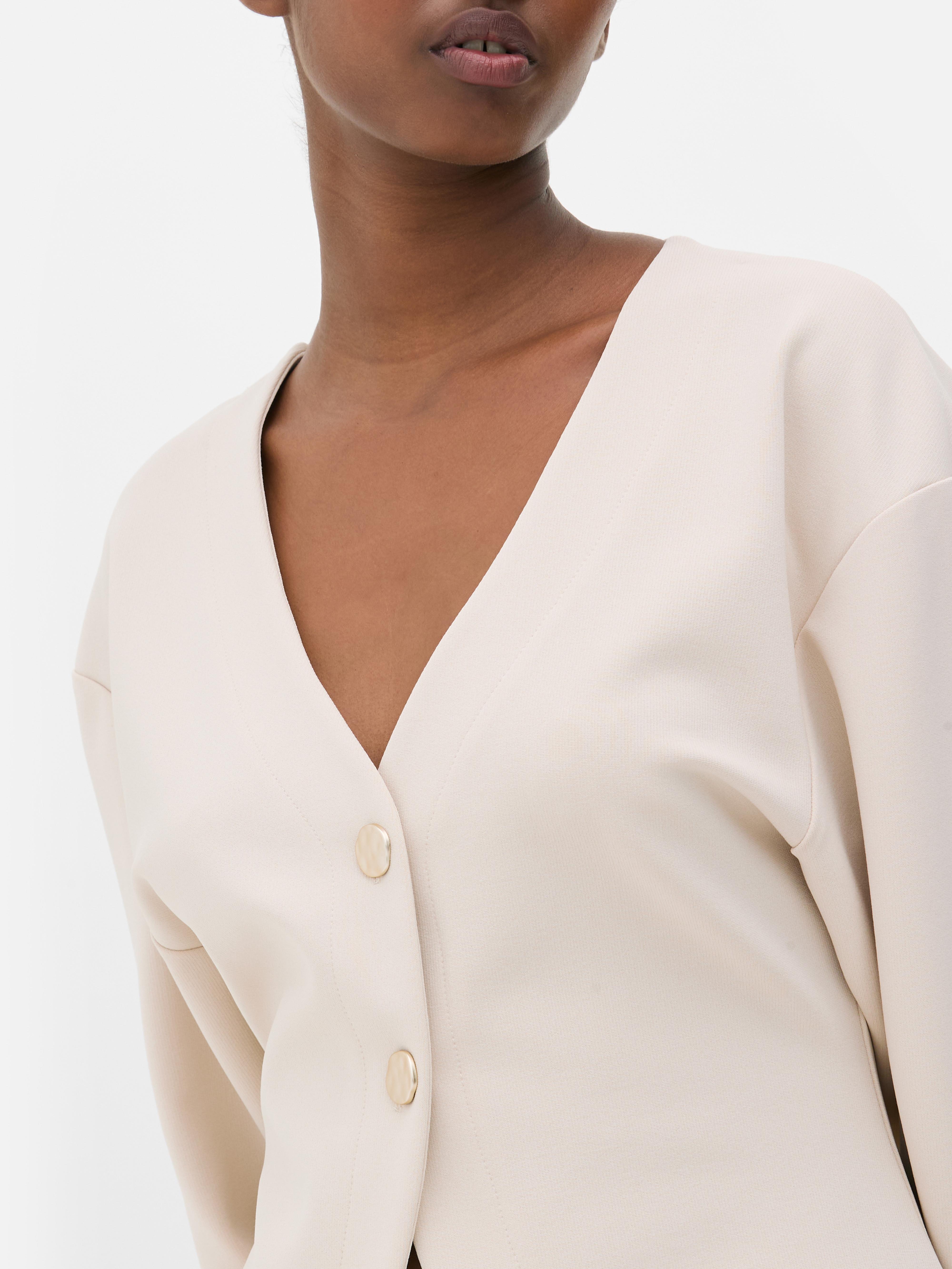 Structured Split Hem Cardigan