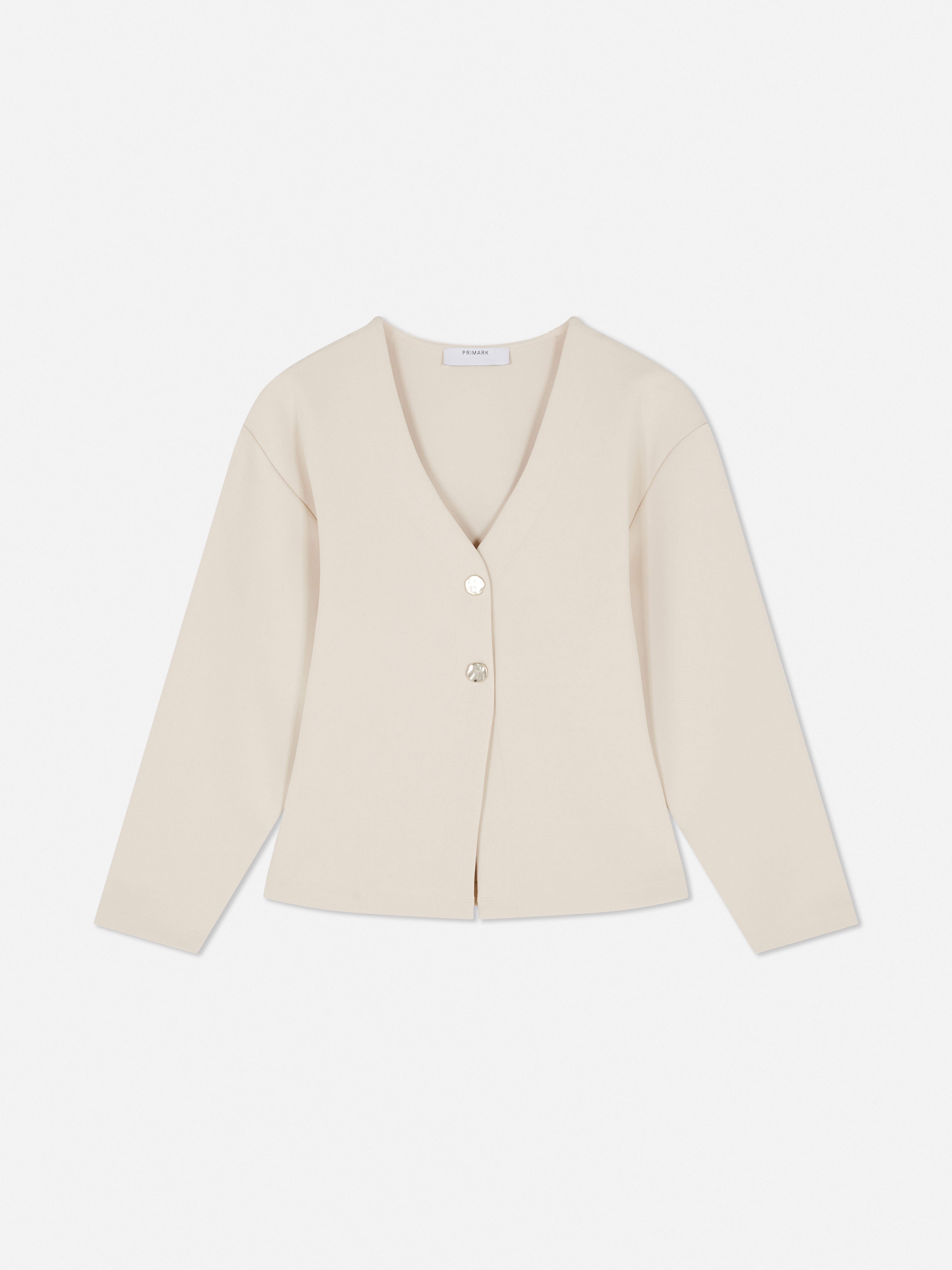 Structured Split Hem Cardigan