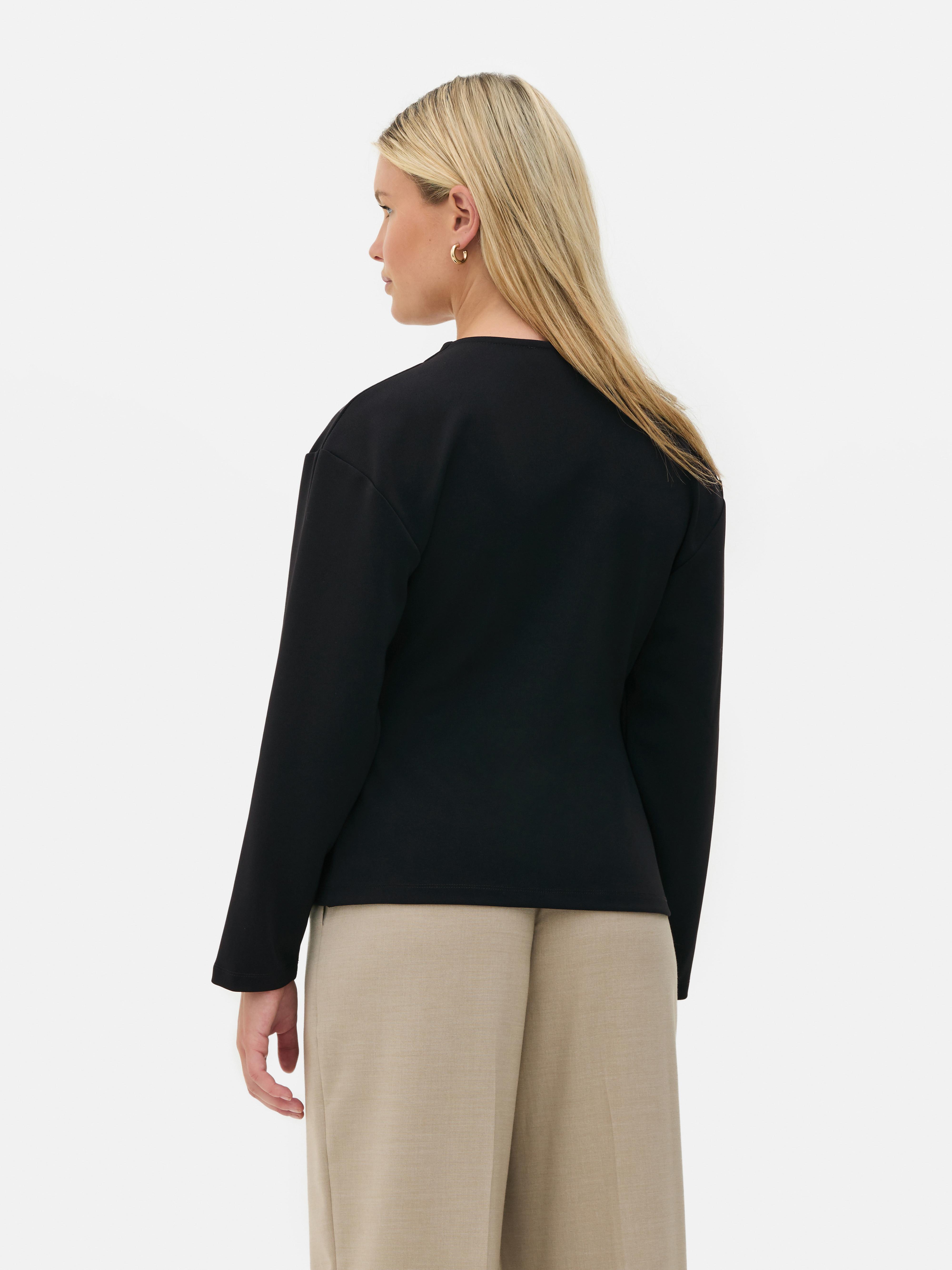 Structured Split Hem Cardigan