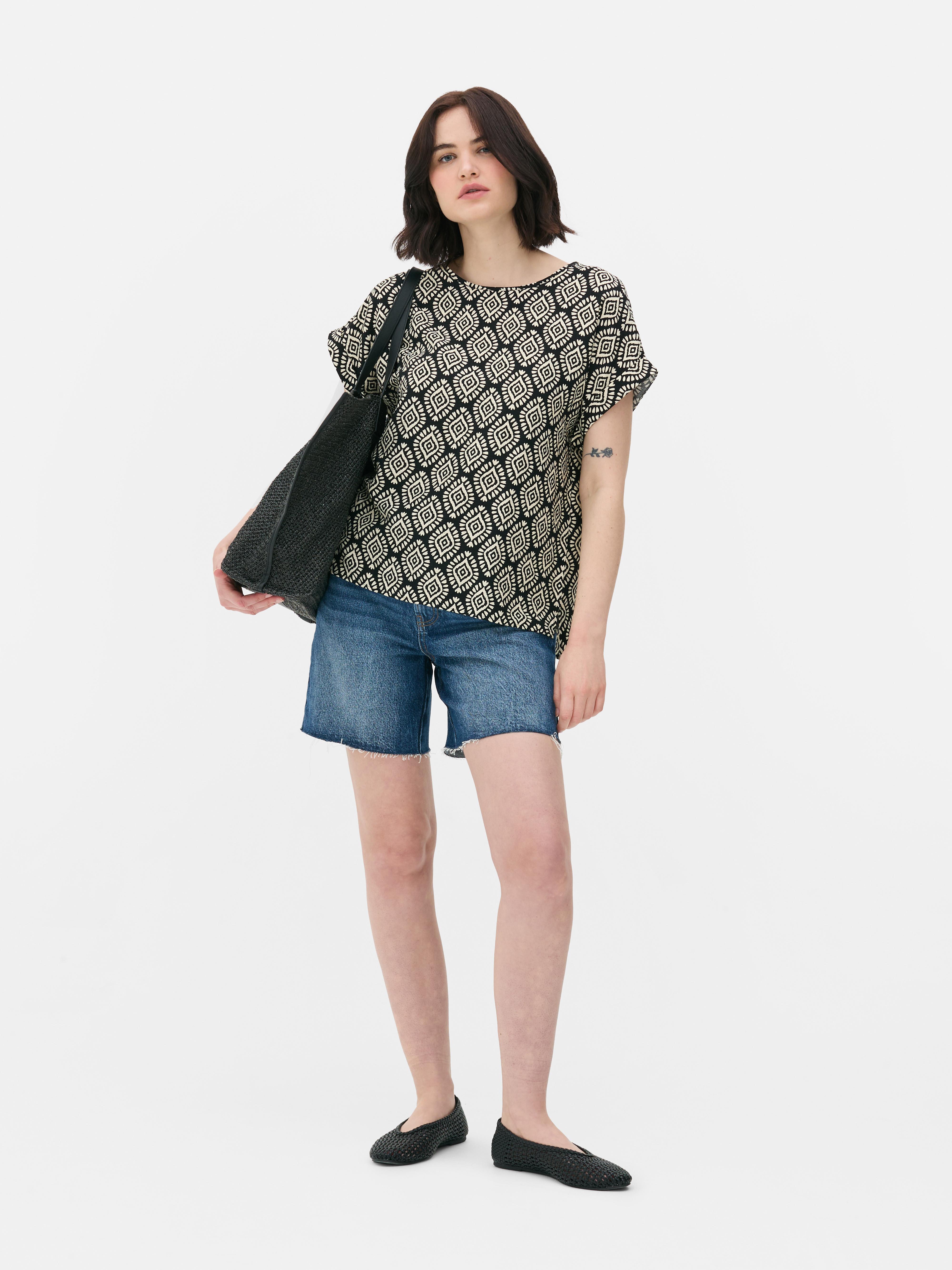 Printed Roll Sleeve Tee
