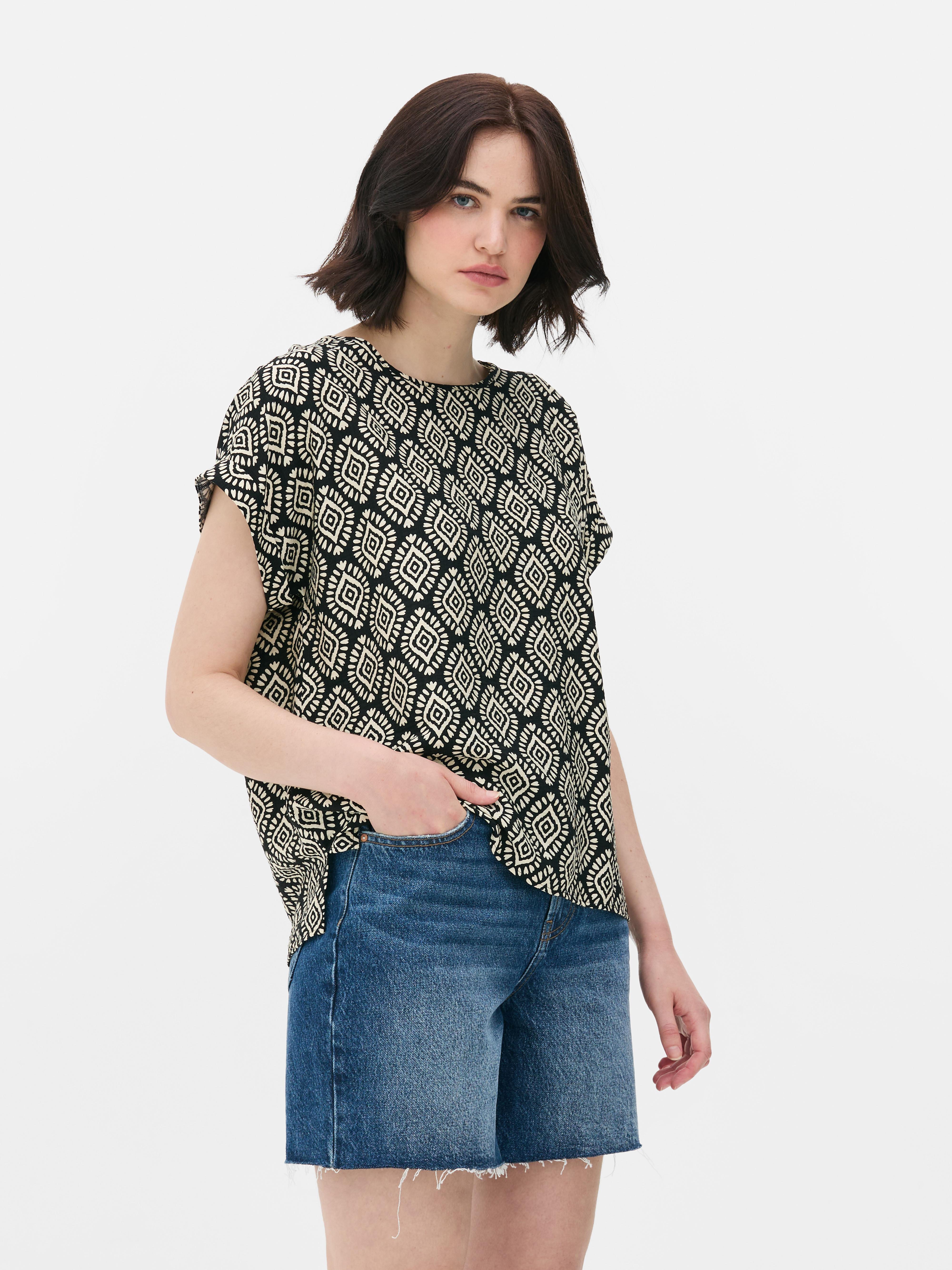 Printed Roll Sleeve Tee