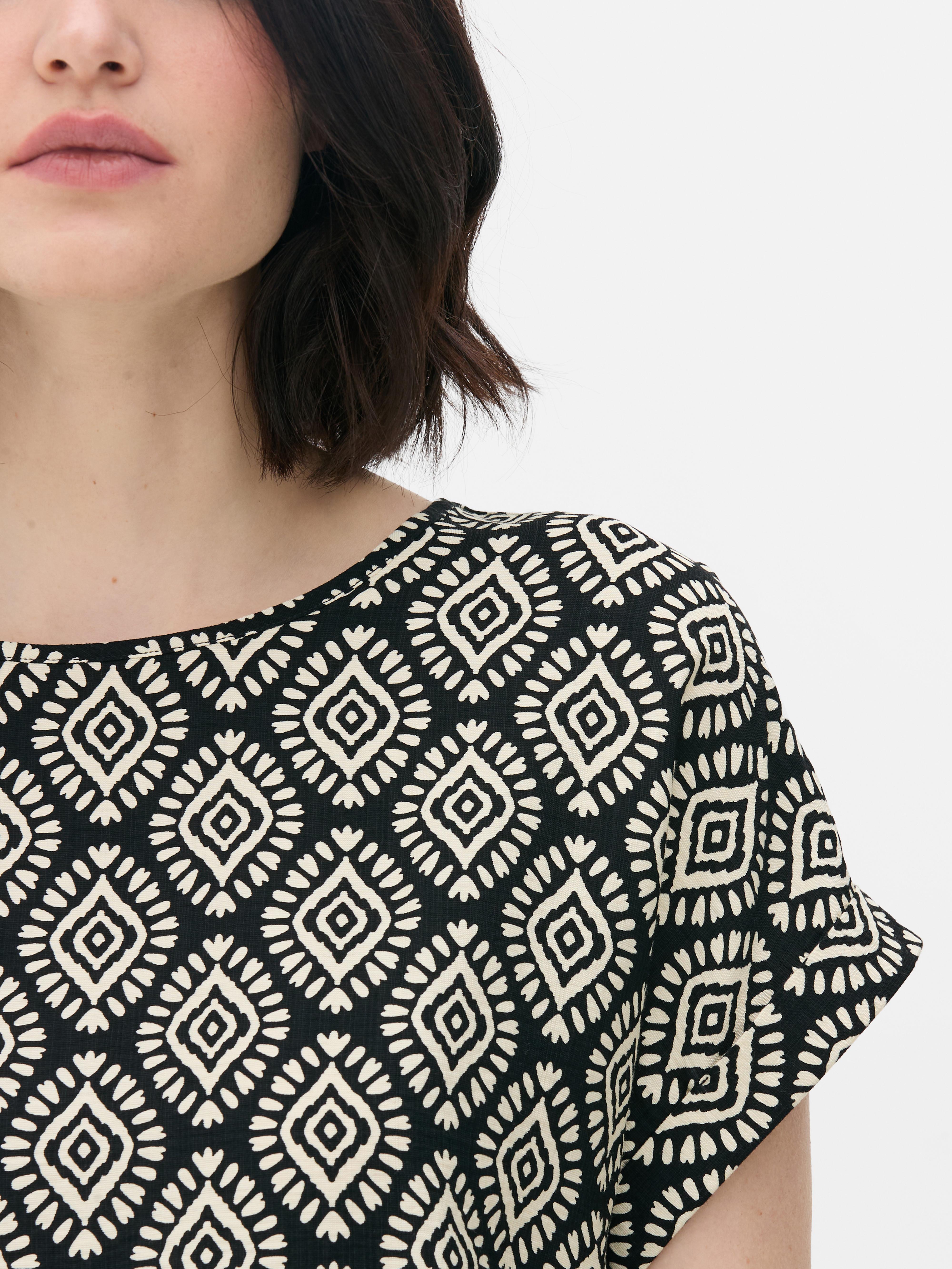 Printed Roll Sleeve Tee