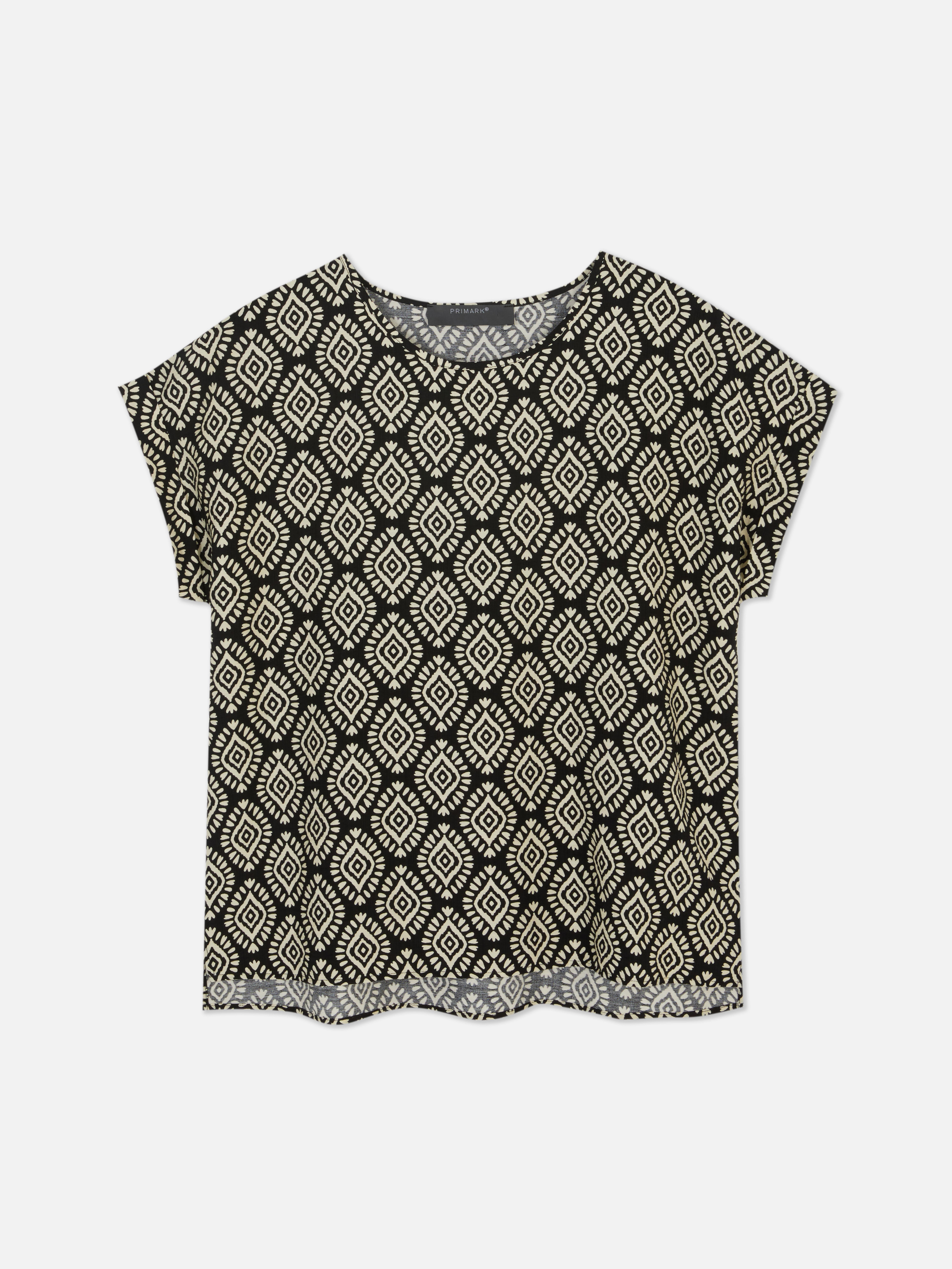 Printed Roll Sleeve Tee